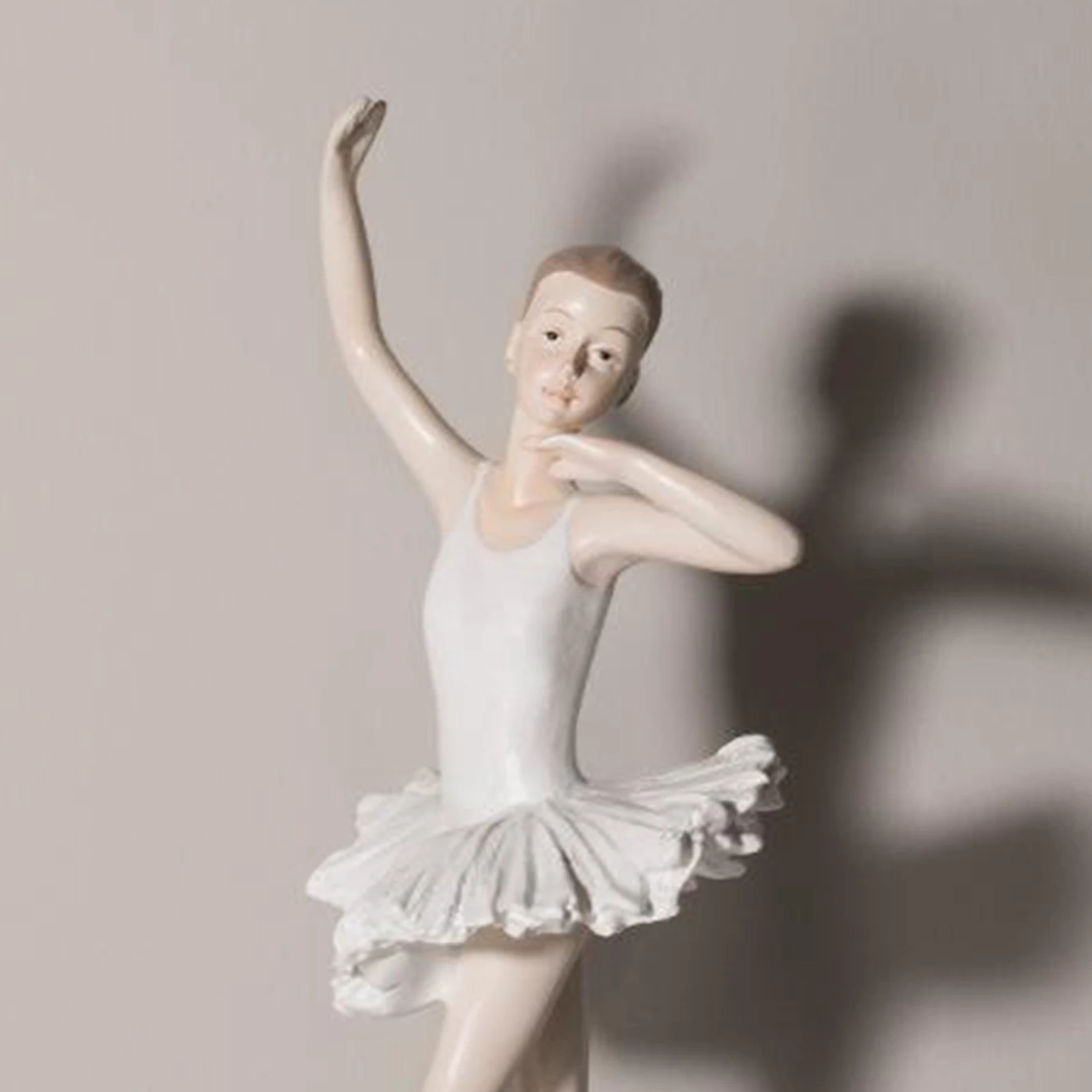 Resin Elegant Figurine Ballerina Ballet Dancer Desktop Ornament Statue H