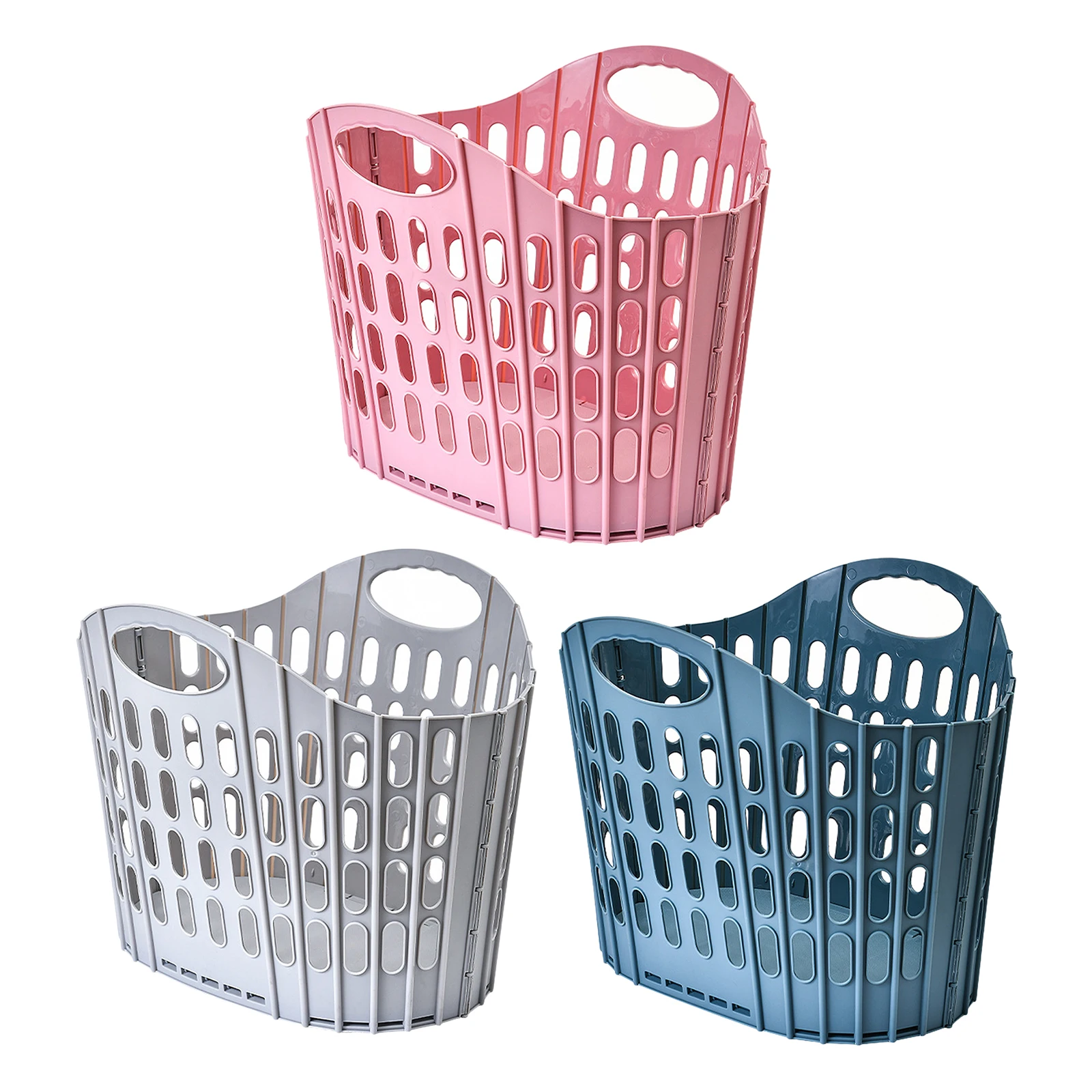 Yawinhe 72L Laundry Basket with Rope Handle Foldable Laundry Hamper Clothes Hamper Collapsible Storage Bin for Bathroom,Toys and Clothing Organization Blue, 1-Pack 