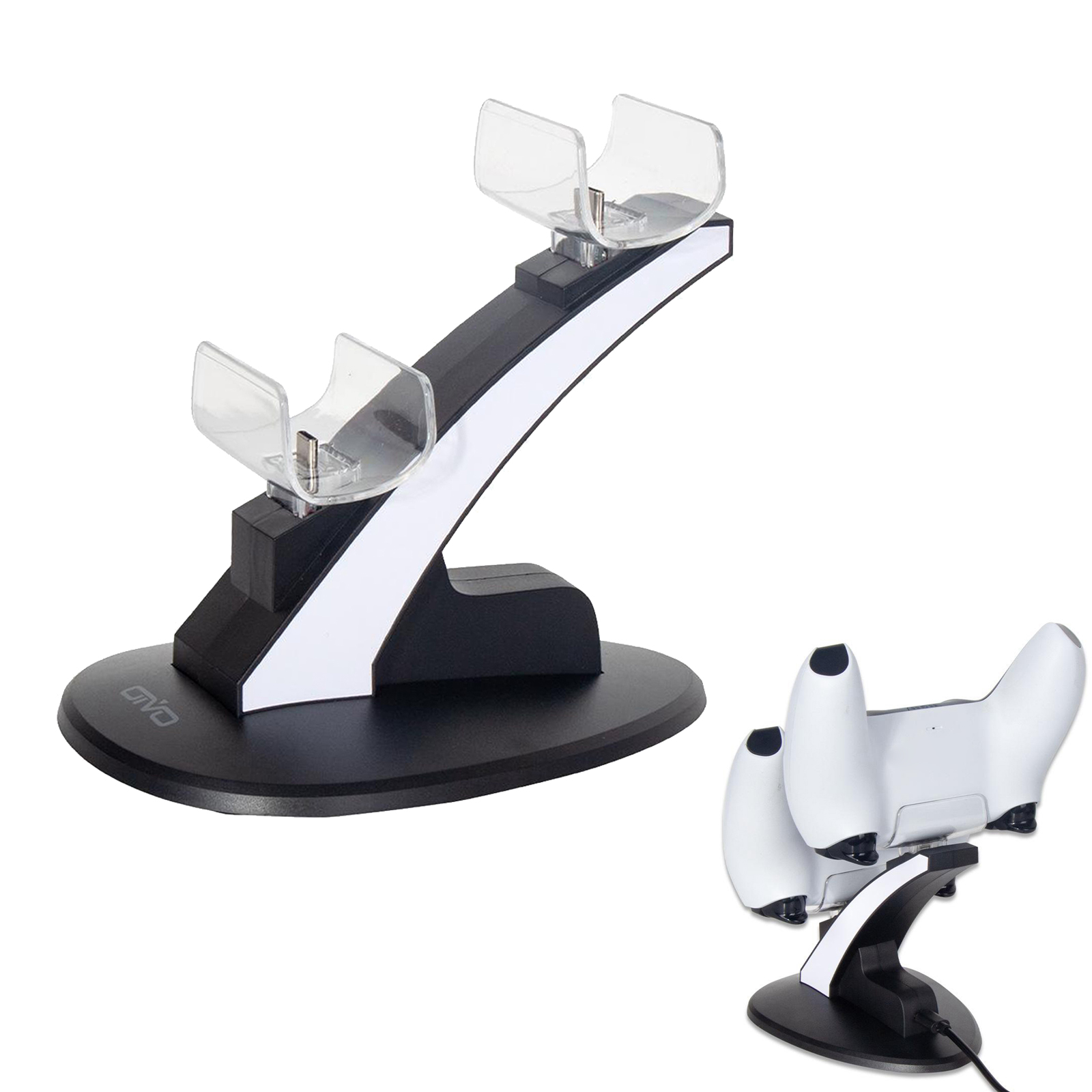 Portable Charging Station Charger Dock Dual Slot for  5 Controller Safe Overheat Protection,2-4 Hours Fast Charge