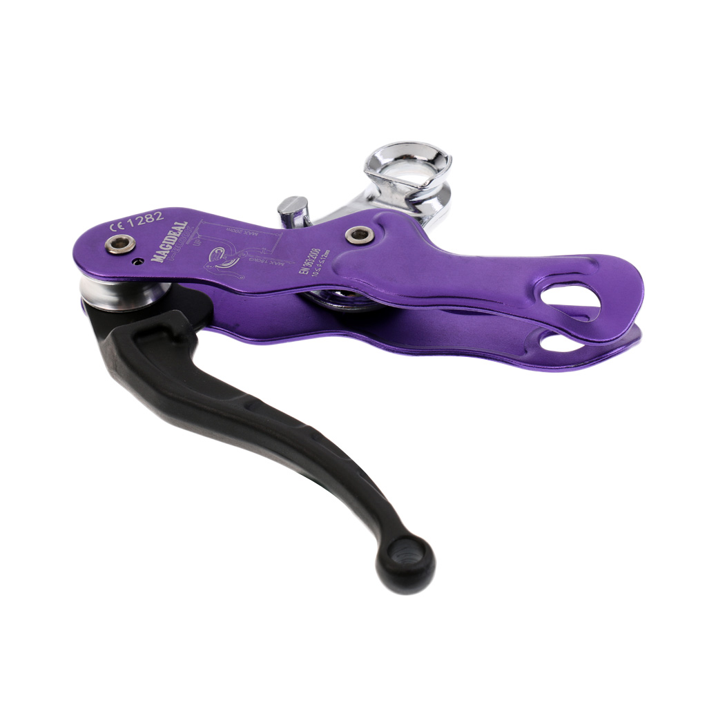 Rock Climbing Stop Descender, Rappelling Anti-Panic Belay Devices for 10-12mm Rope  Equipment Hand Control - CE