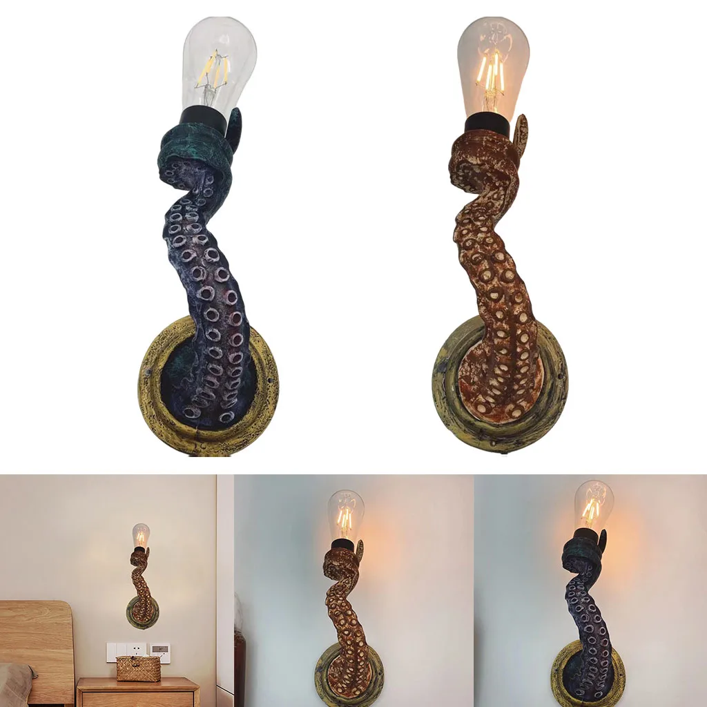 Retro Octopus Electric Light with E27 Bulbs, Tentacle Lamp Wall Sconces Lanterns Home Decor EU Plug