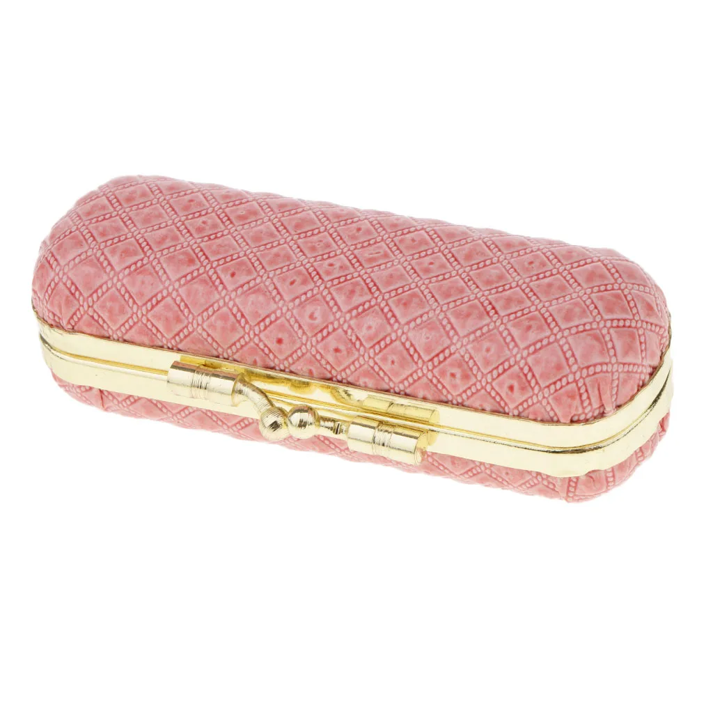 Elegant Ladies Lipstick Case with Mirror Purse Lip Gloss Holder PU Leather