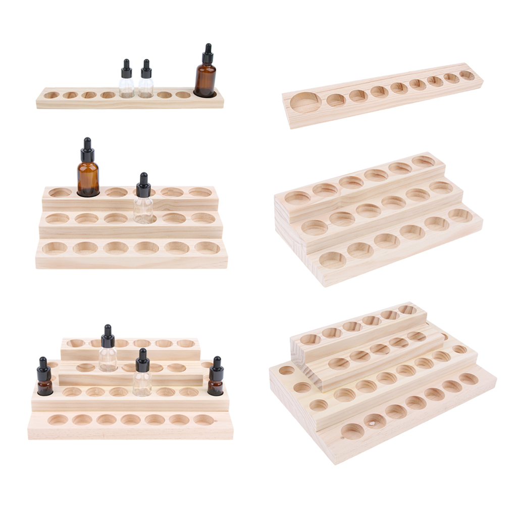 Aromatherapy Essential Oil Display Storage Organizer Rack Stand Holder Wood