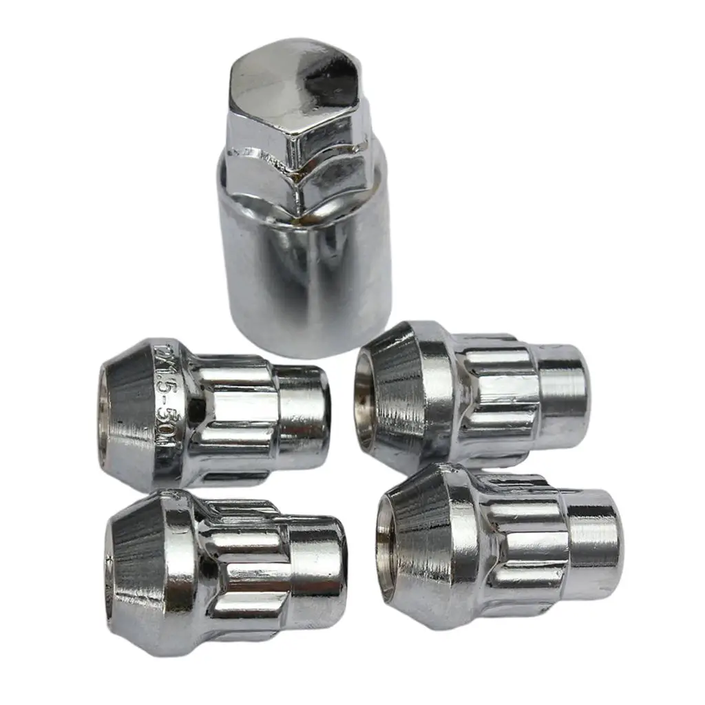 12x1.5mm Locking Wheel Lock 60 Tapered 4pcs Security Nuts With ONLY ONE Key