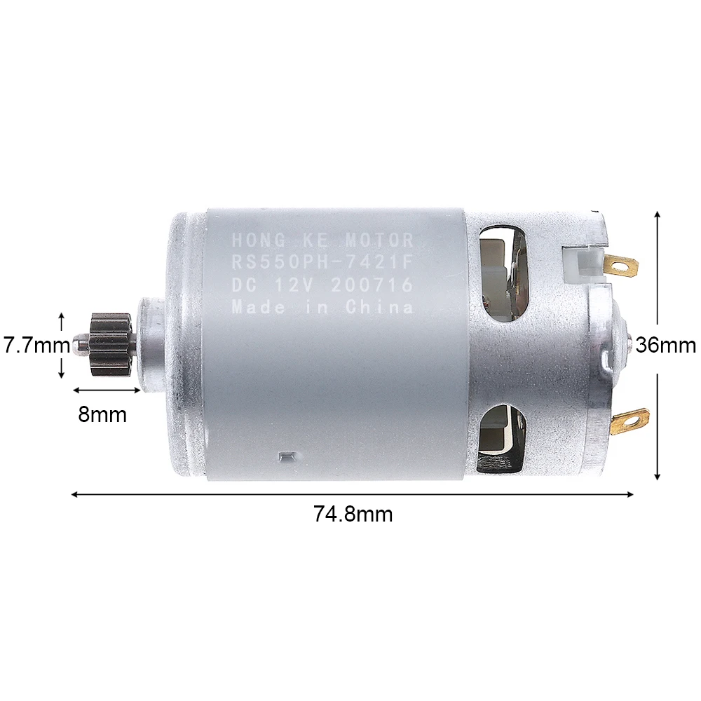 RS550 19500 RPM 12V DC Motor with Single Speed 9 Teeth and High Torque Gear Box 