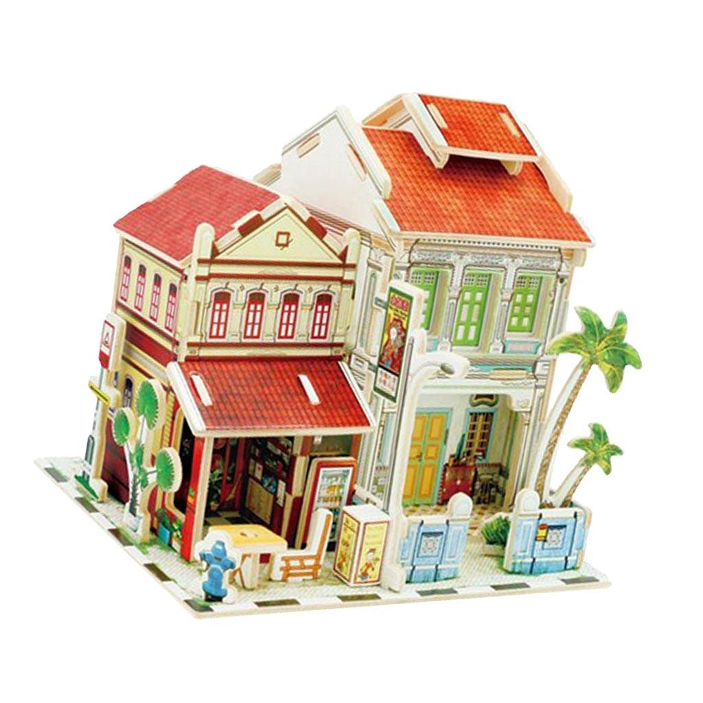 1:24 DIY Handicraft Miniature Project 3D Wooden Dolls House - Singapore Historic Shop