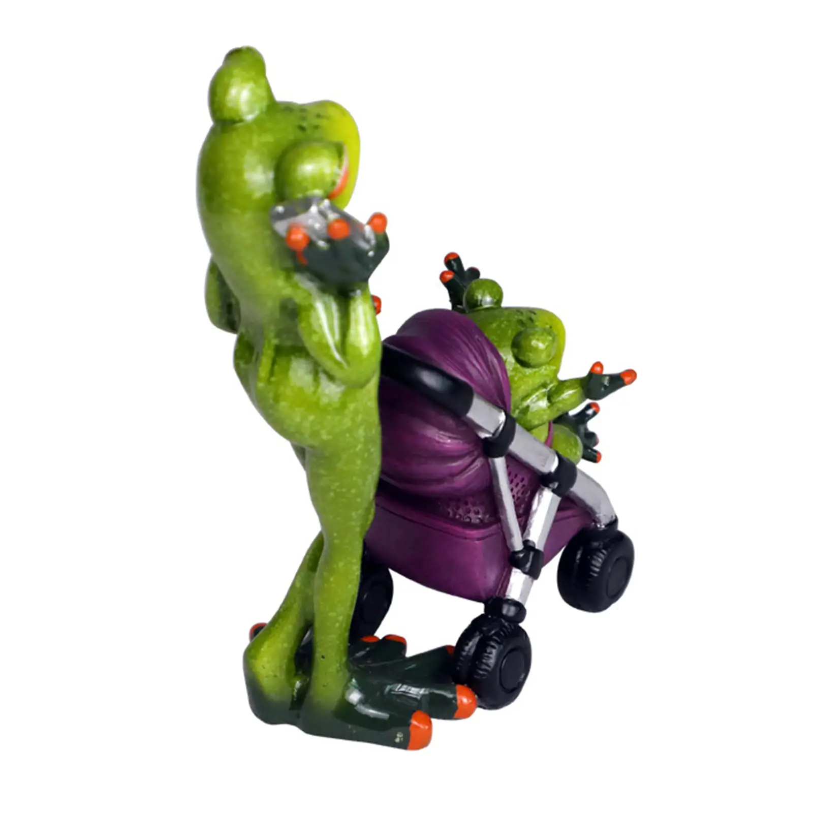 Creative Family Mommy Stroller Frog Miniature Figurine Ornaments Collection