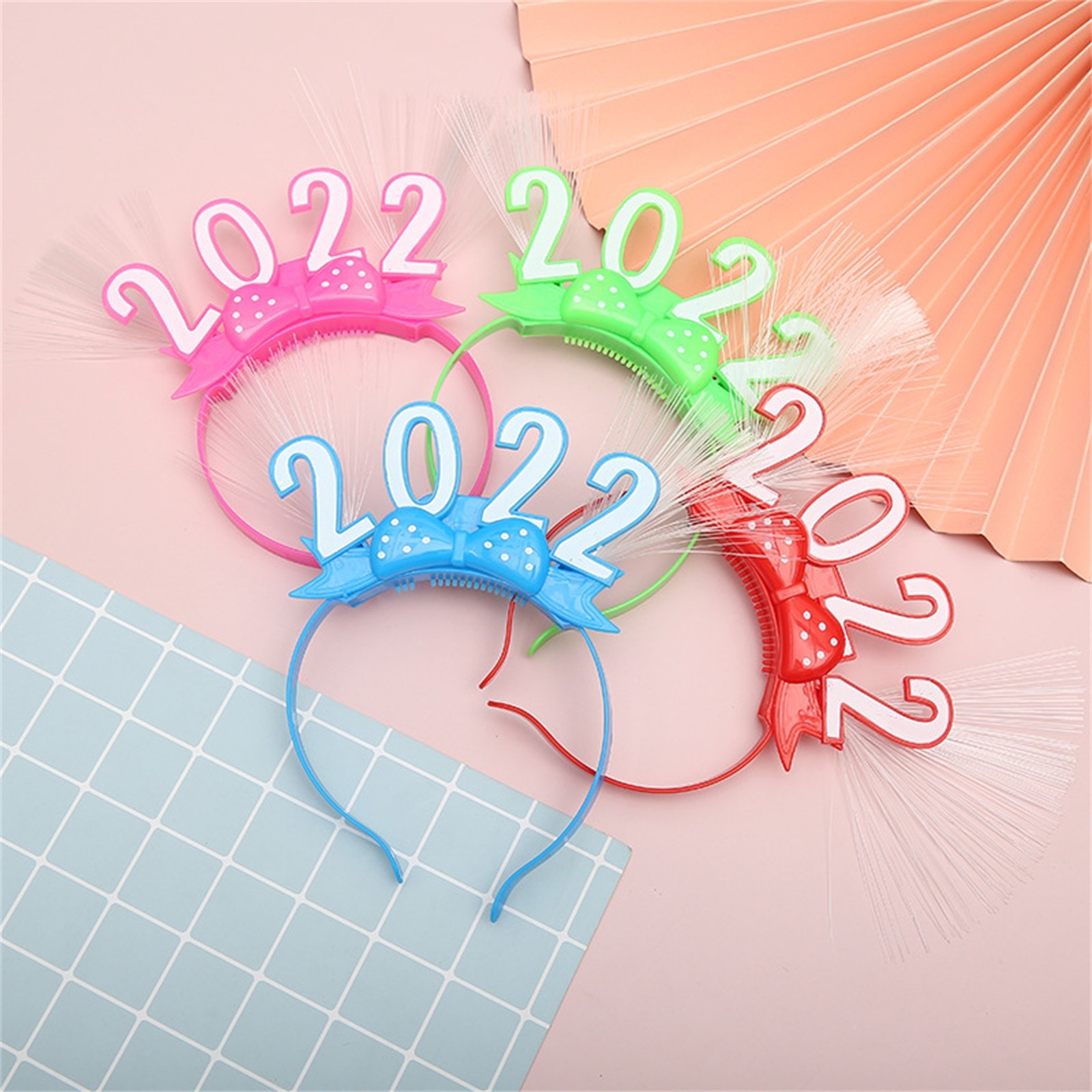 2022 Led Glow Headband Flashing Blinking Crown Fiber Happy New Year Hair Bands Party Decoration Favors Random Color Dropshipping|Christmas Headbands| - Aliexpress