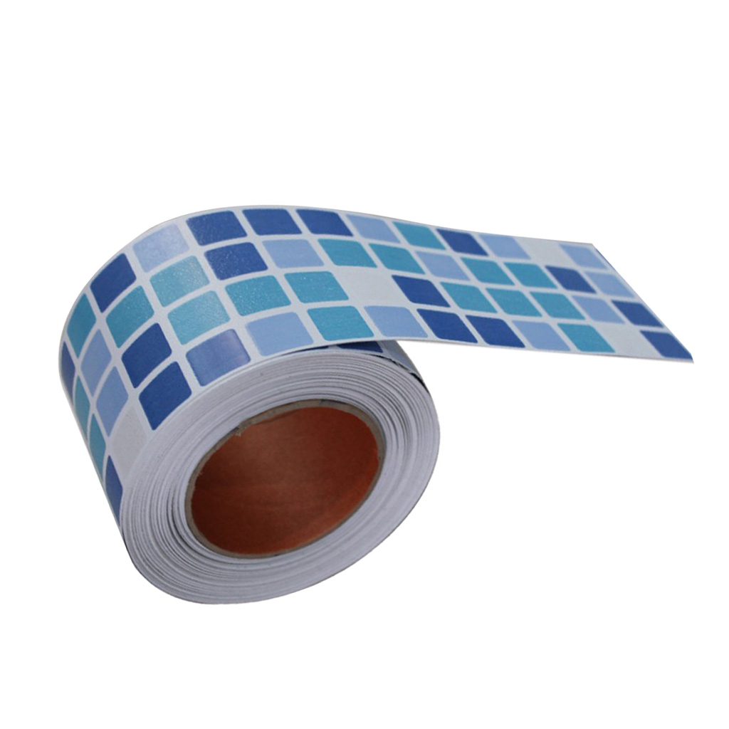 Water-resistant Self Adhesive PVC Tile Floor Wall Stickers Mosaic Decal Vinyl Art for Bathroom Kitchen Dining Room Decoration