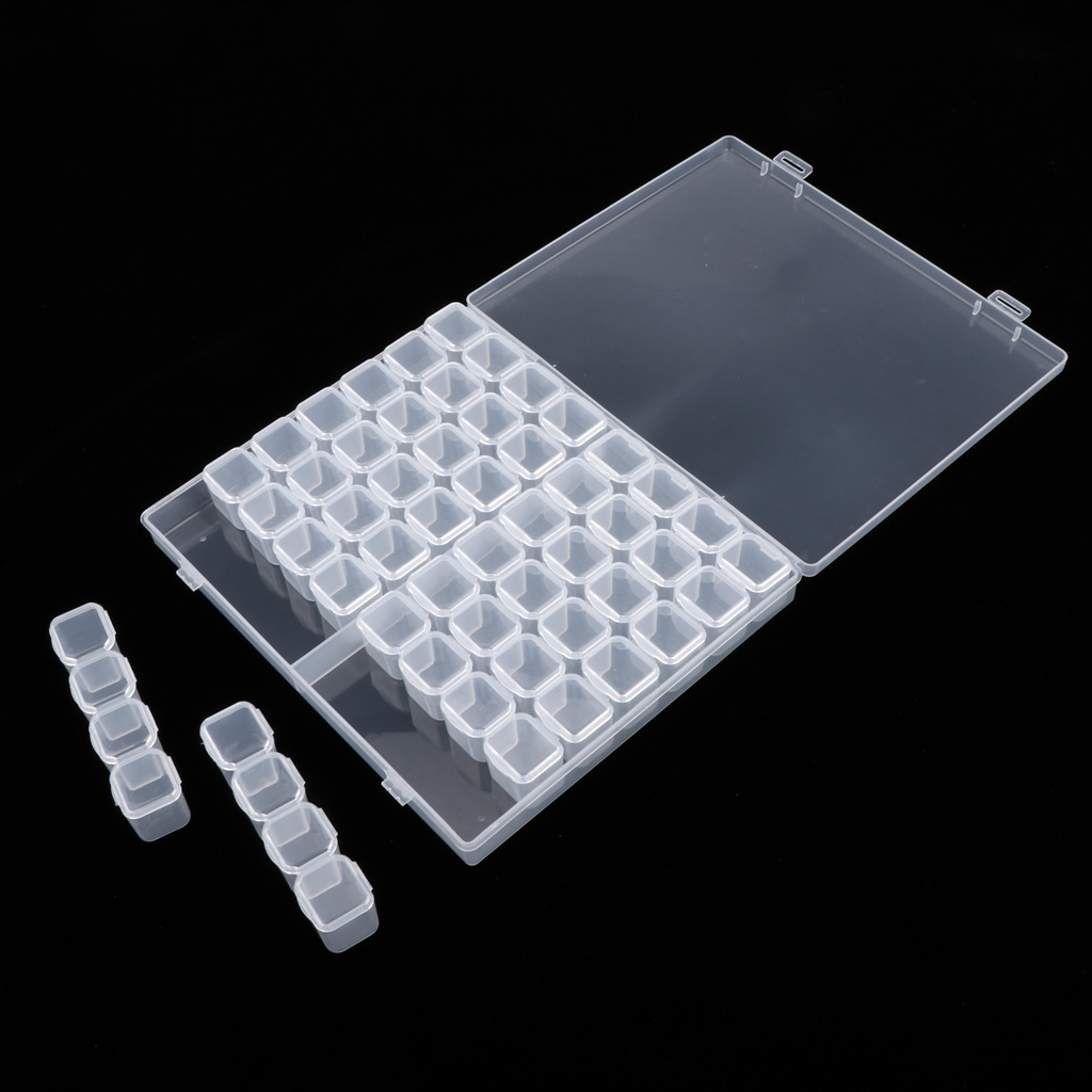 56 Grids Jewelry Dividers Box Organizer Adjustable Clear Plastic Bead Case
