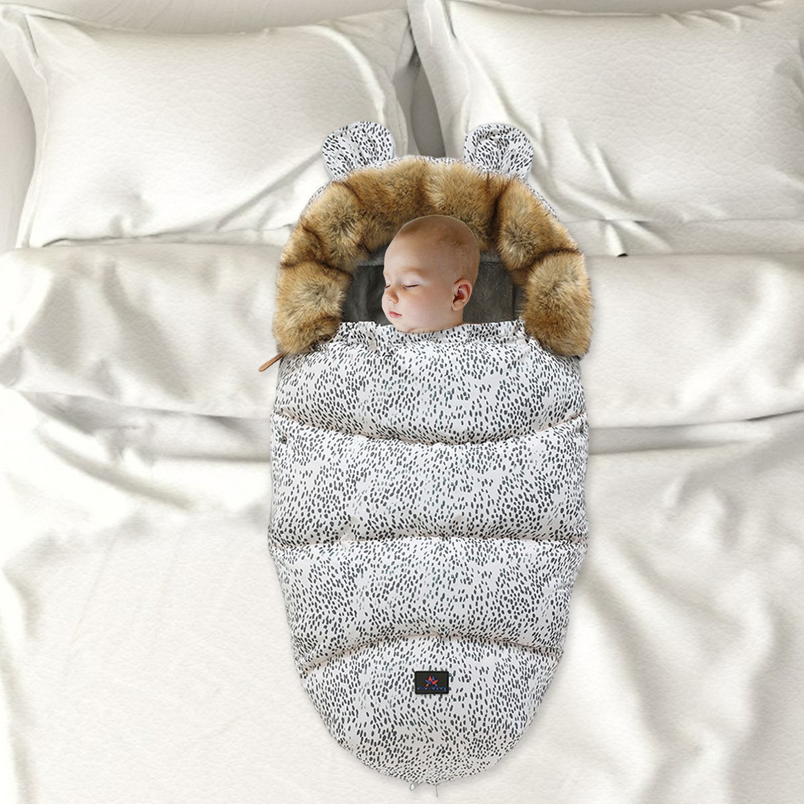 Winter Baby Sleeping Bag Two-Way Zipper Comfortable Breathable Warm Stroller Sleeping Bag Footmuff Sleepsack for Pram Stroller