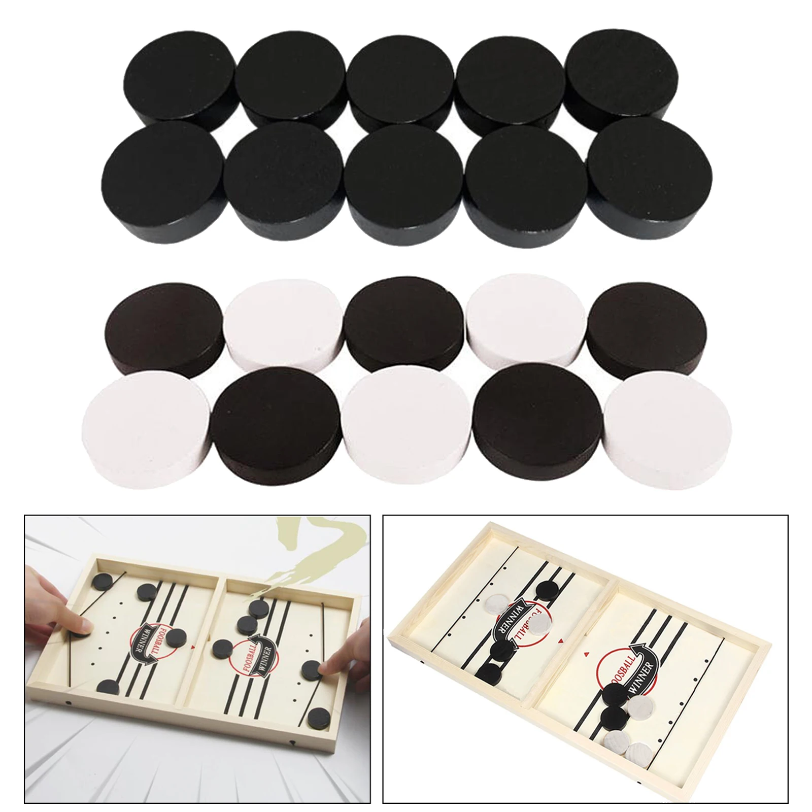 10 Pieces Quick Sling Game Wooden Board Game Pieces Chess Pieces Hockey Catapult