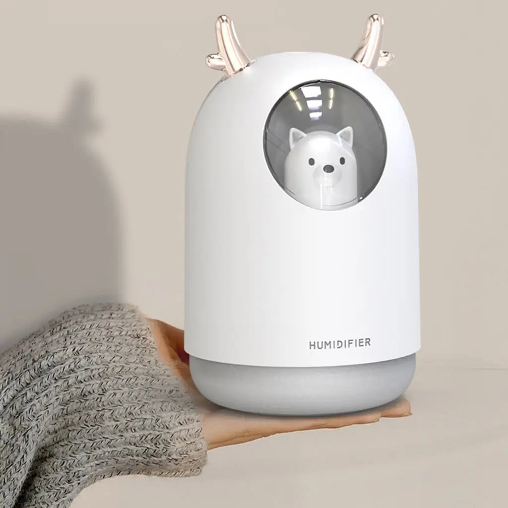 Home Appliances USB Humidifier 300ml Cute Pet Ultrasonic Cool Mist Aroma Air Oil Diffuser Romantic Color LED Lamp Humidificador