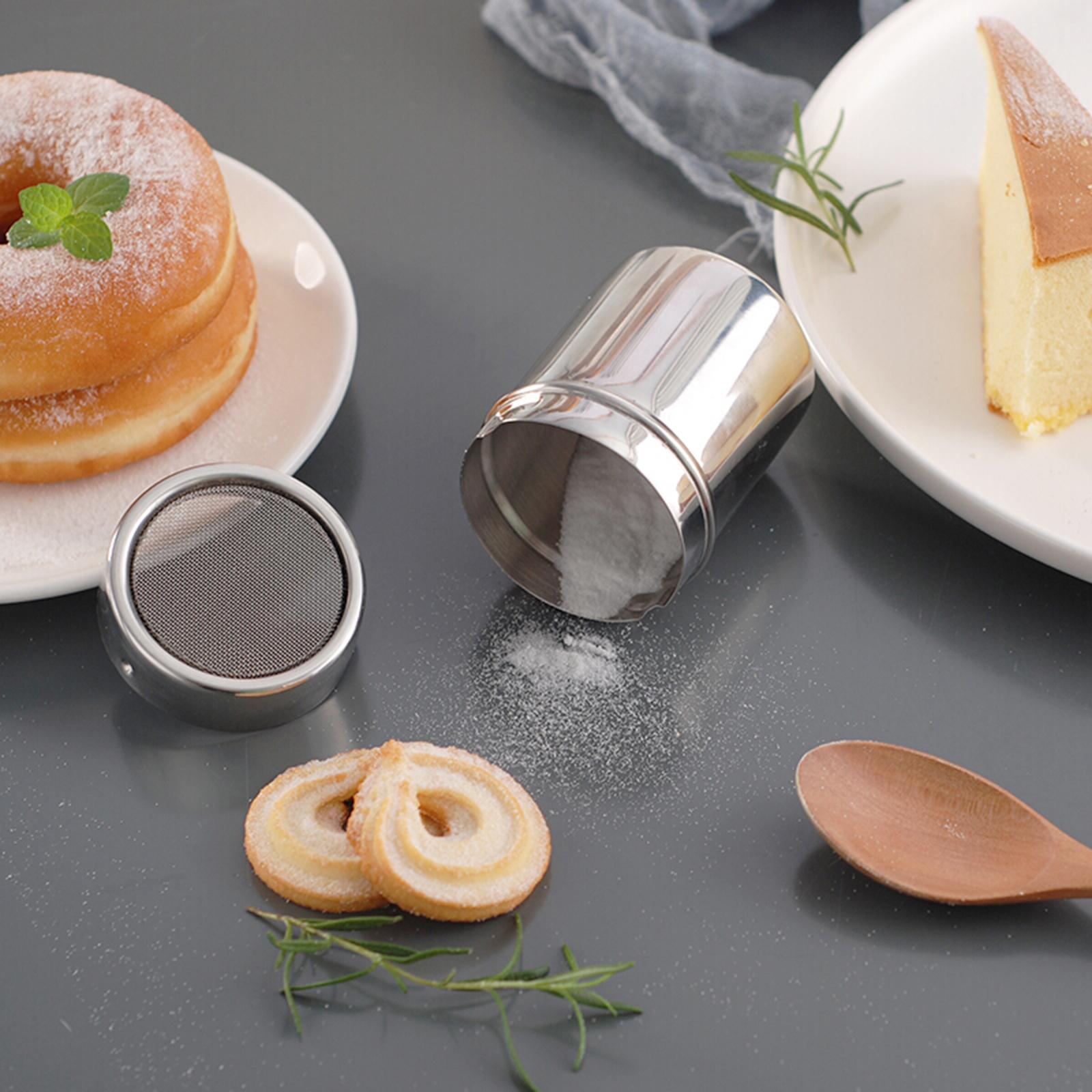Chocolate Shaker Dusters Fine Mesh Flour Sprinkler Salt Shaker Powder for Restaurant Cake Cappuccino Baking Flour Birthday Cake