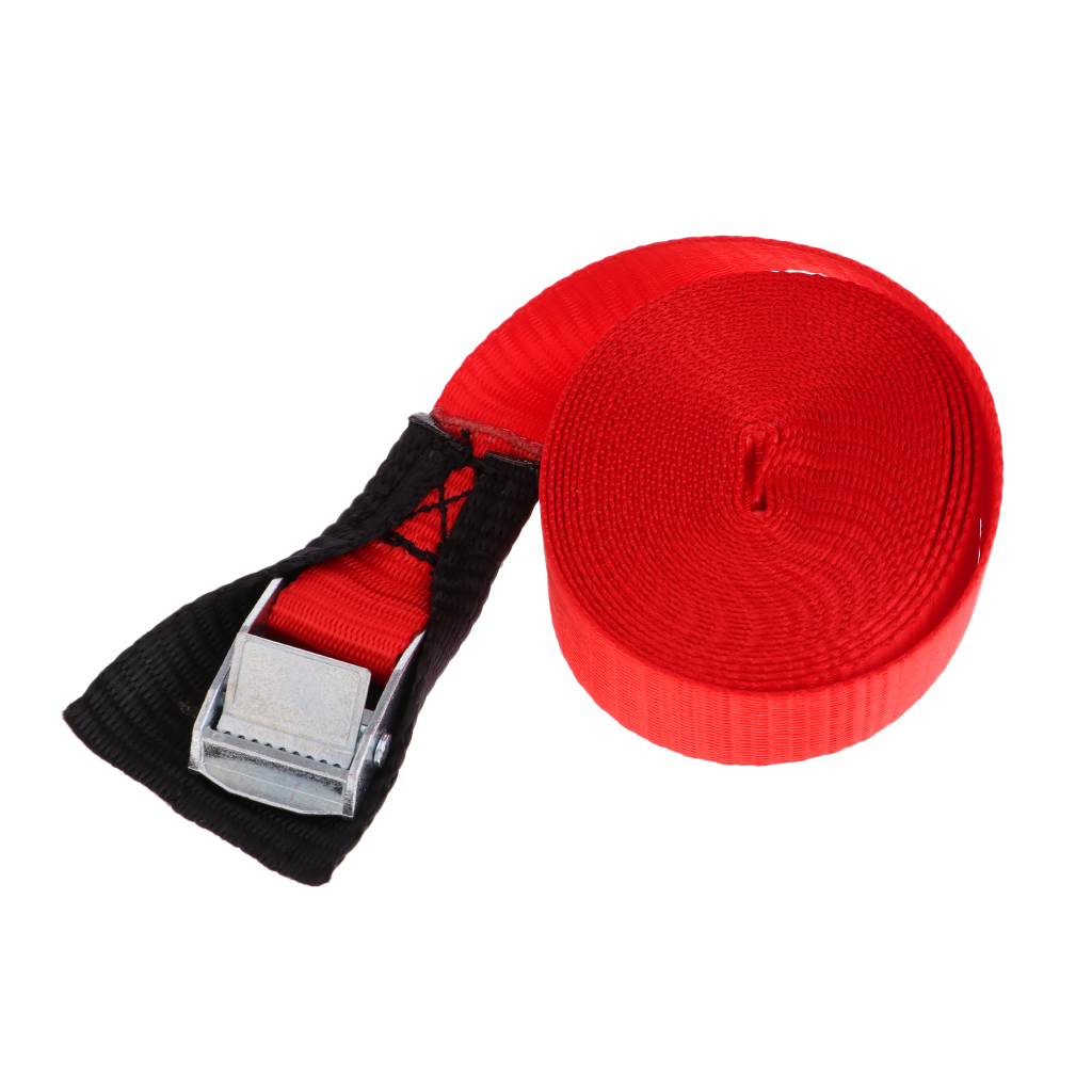 Heavy Duty Polyester Tie Down Strap with Metal Cam Buckle for Kayak Canoe Boat Surfboard Trailers - Choose Size & Color