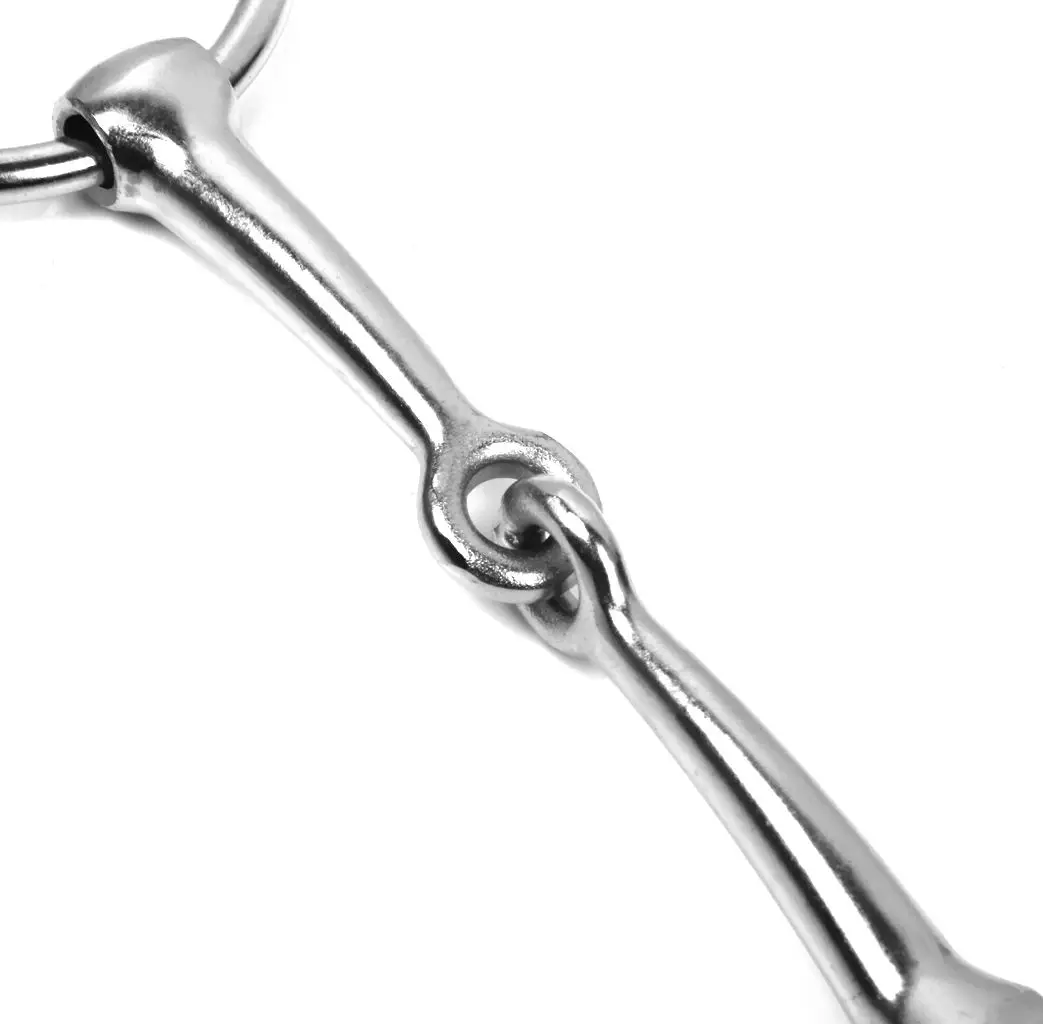 Hand-Polished 140mm  Loose Ring  Mouth Snaffle Horse Bit Silver Iron Roller Tack Horse Mouthpiece