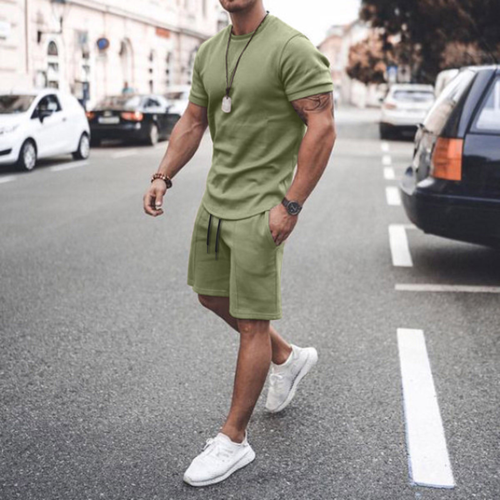 Jogging Femme Shorts Sets Men 