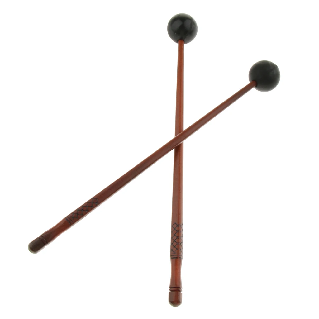 Finest 1 Pair Replacement Percussion Steel Tongue Drum Sticks Wooden Handle Rubber Head, 235mm