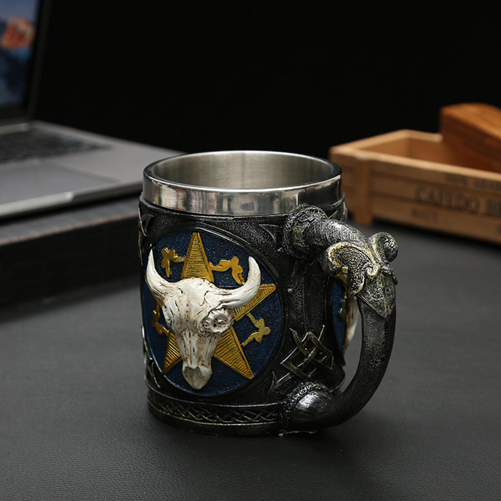 Coffee Mug Antique Bison Gift Souvenir Engraving Personalized Beer Mug Drinkware for Party Cocktails Men Coworkers