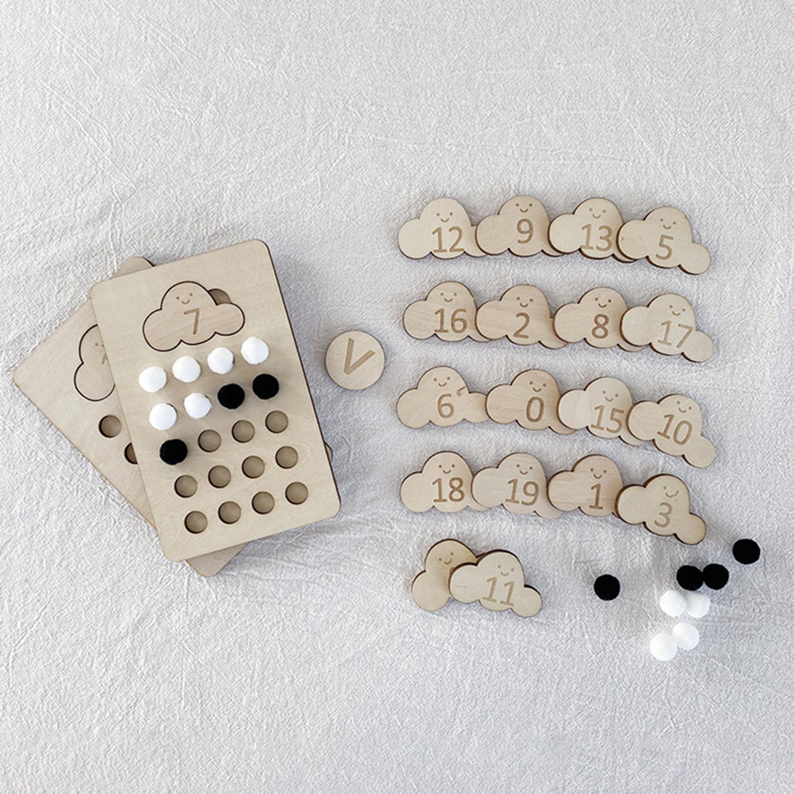 Sorting Toy Counting Geometry Cloud Wooden Toys Learning Toys Board Game for Kids Girls Baby Toddlers Children