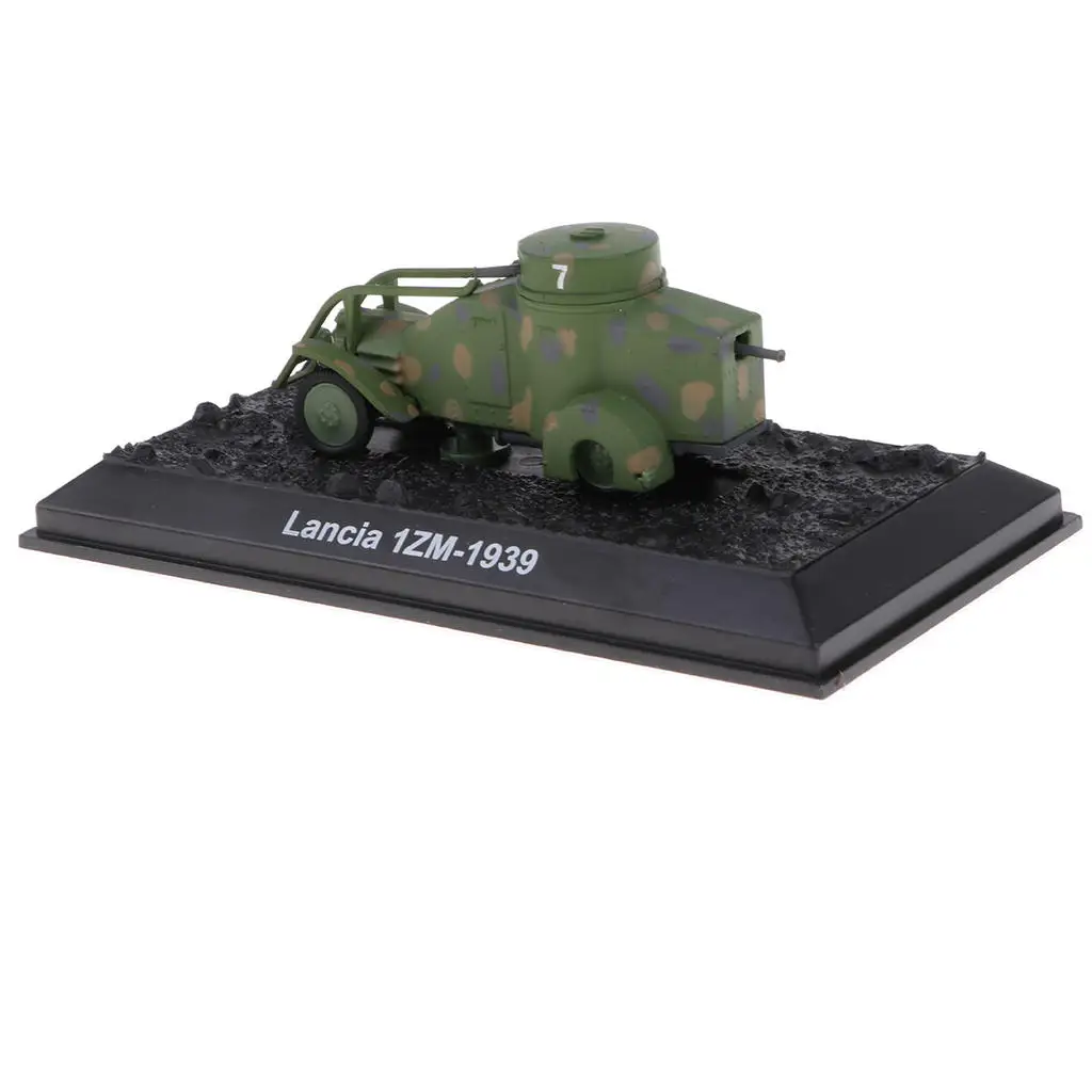  Model 1:72 WWII Lancia 1ZM-1939 Tank Vehicles Showcase Display