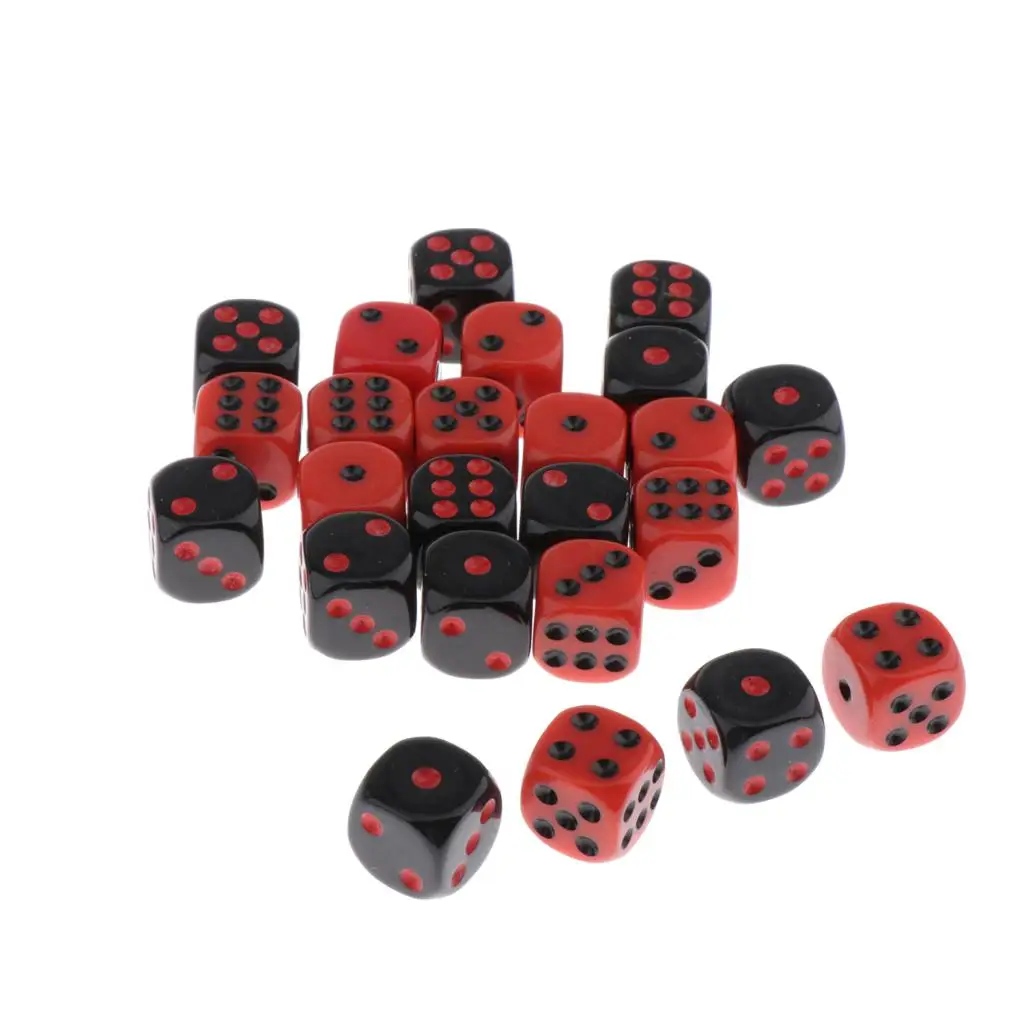 24pcs 16mm Six Sided D6 Dice Dies for  Game