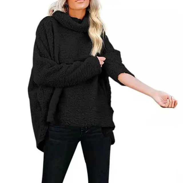 Kyodan Outdoor Womens Black Turtleneck Fleece Pullover With