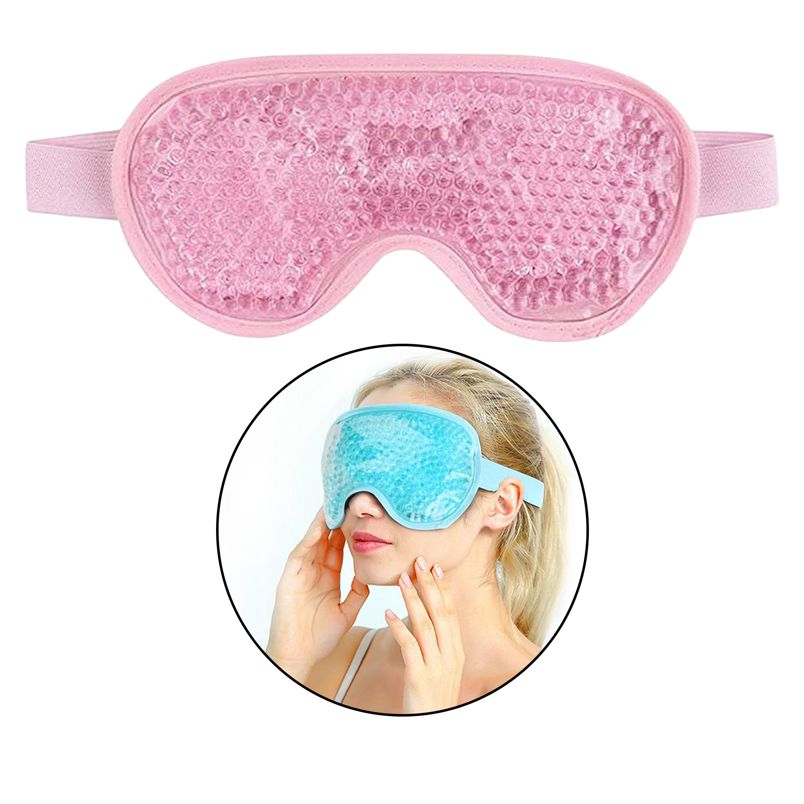 Multi-function Hot Cold Gel Cooling Eye Mask Dark Circles for Travel Pink