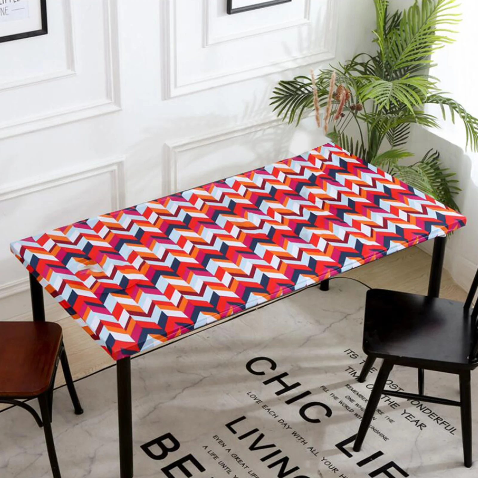 Rectangular Elastic Edged Polyester Table Cloth Wedding Cafe Parties Dinner Tablecloth Table Cover Dustproof 183x76cm