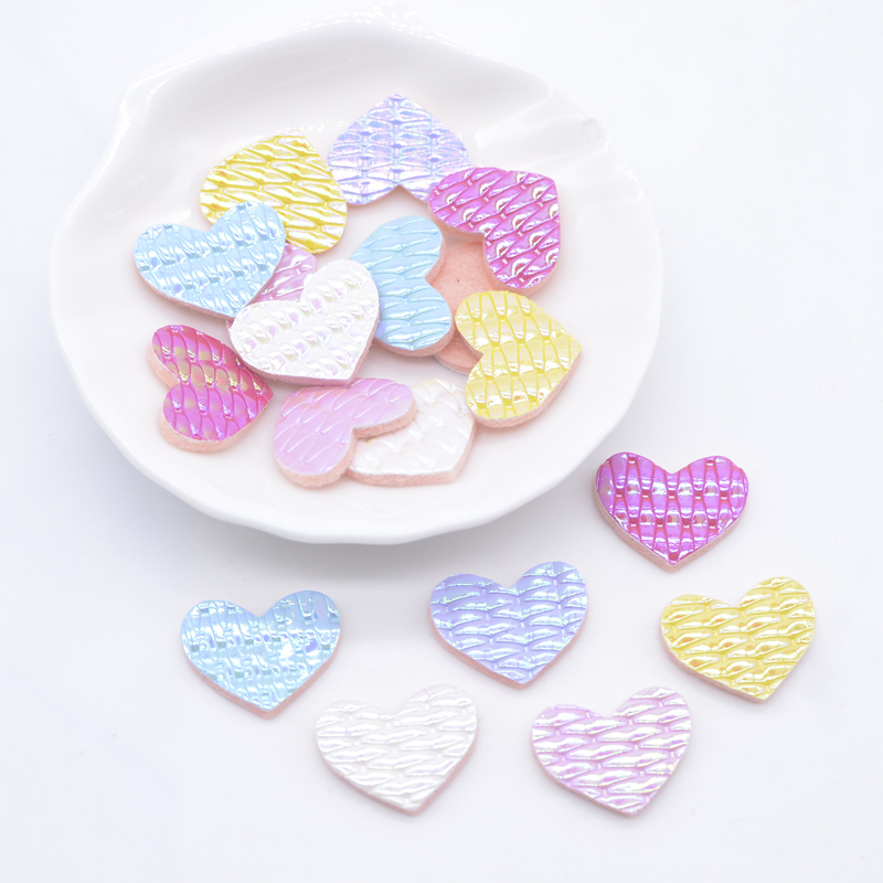 100 Stücke 2*1,5 cm PU Herz Applikation für Handgemachte Hut Handwerk Kleidung Nähen Patches DIY Baby Kopfbedeckungen BB Clips Bogen Dekor Zubehör – Detail 1