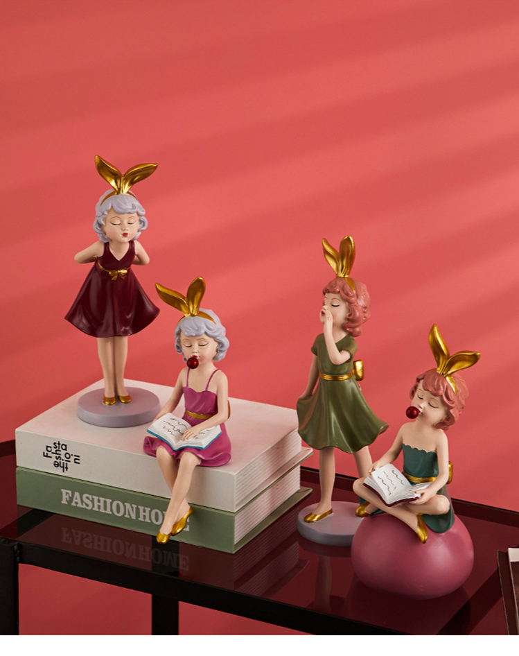 Decoração para Casa Sala de Estar Presente do Feriado Estilo Nórdico Bolha Menina Escultura Personagem Modelo Quarto Decoração Pequena 5 Lâmpada 3D Anime FiguraOrnamentos Figura