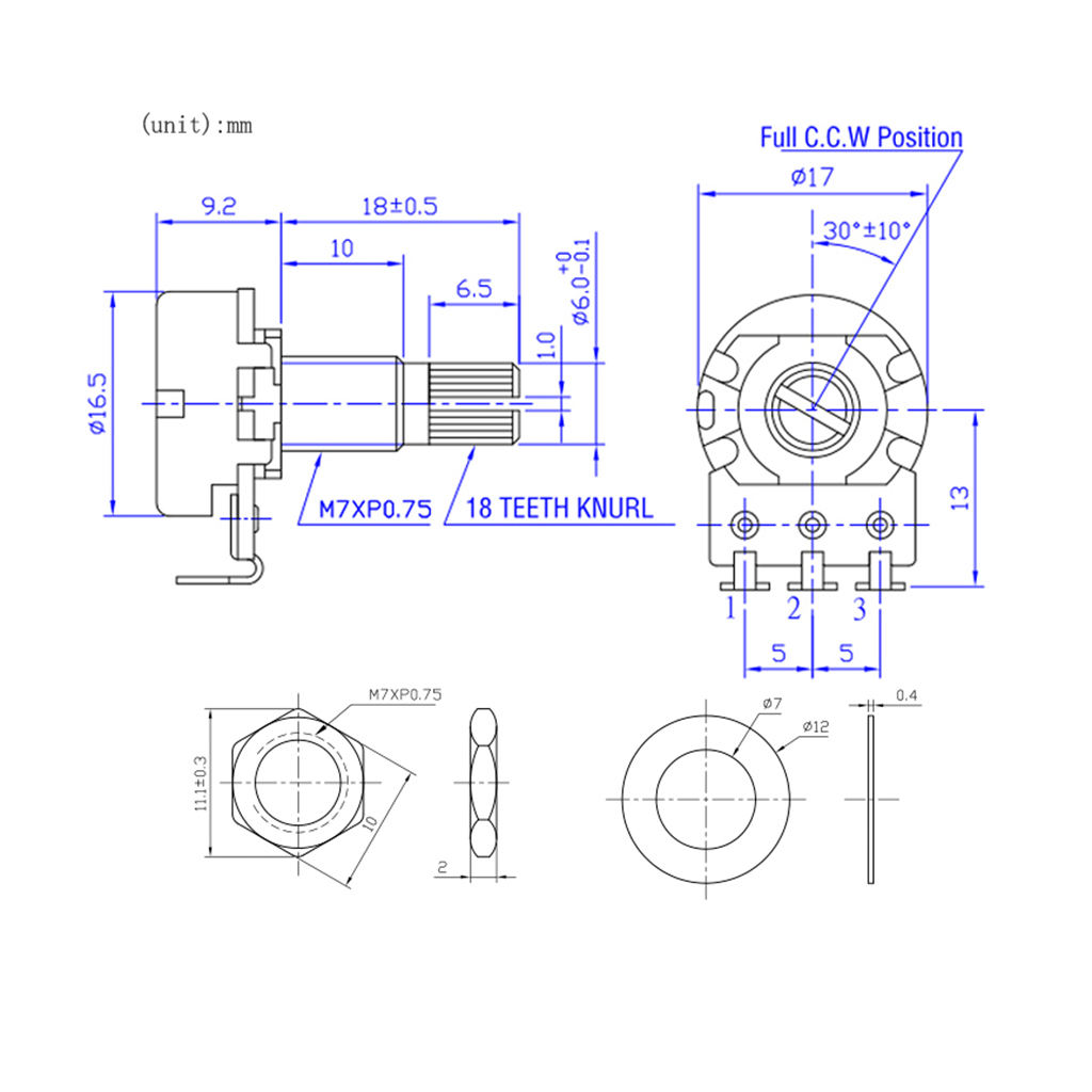 25k Volume &  Potentiometer with Volume Controls for Guitars