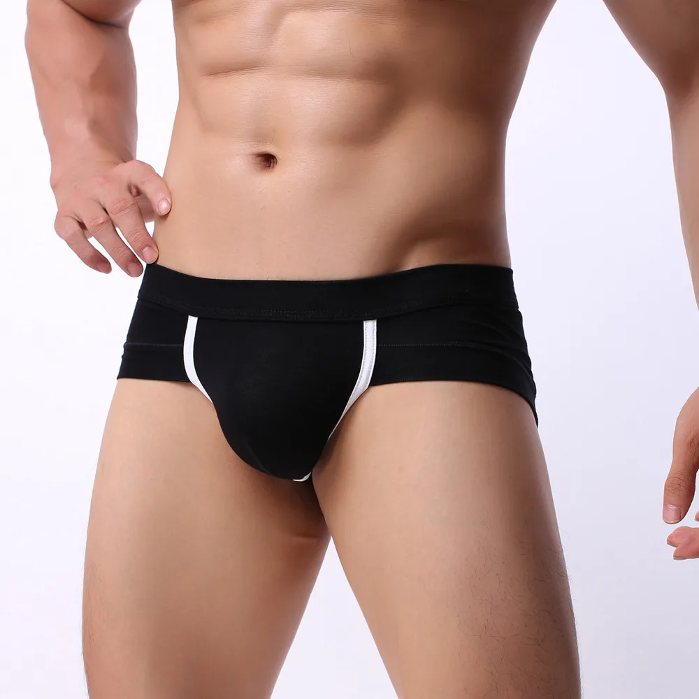 Sexy Men Cotton Panties Briefs Underwear Cotton Black White Breathable Boxer Male Panties Underpants jockey briefs