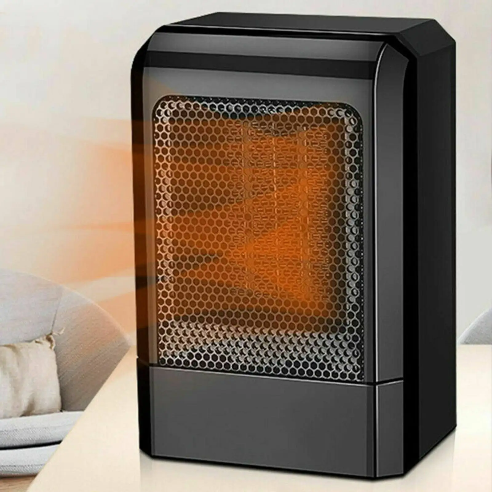 500W Mini Ceramic Electric Heater Home Office Space Heating Portable Fan Silent Winter Warm Keeping Equipment