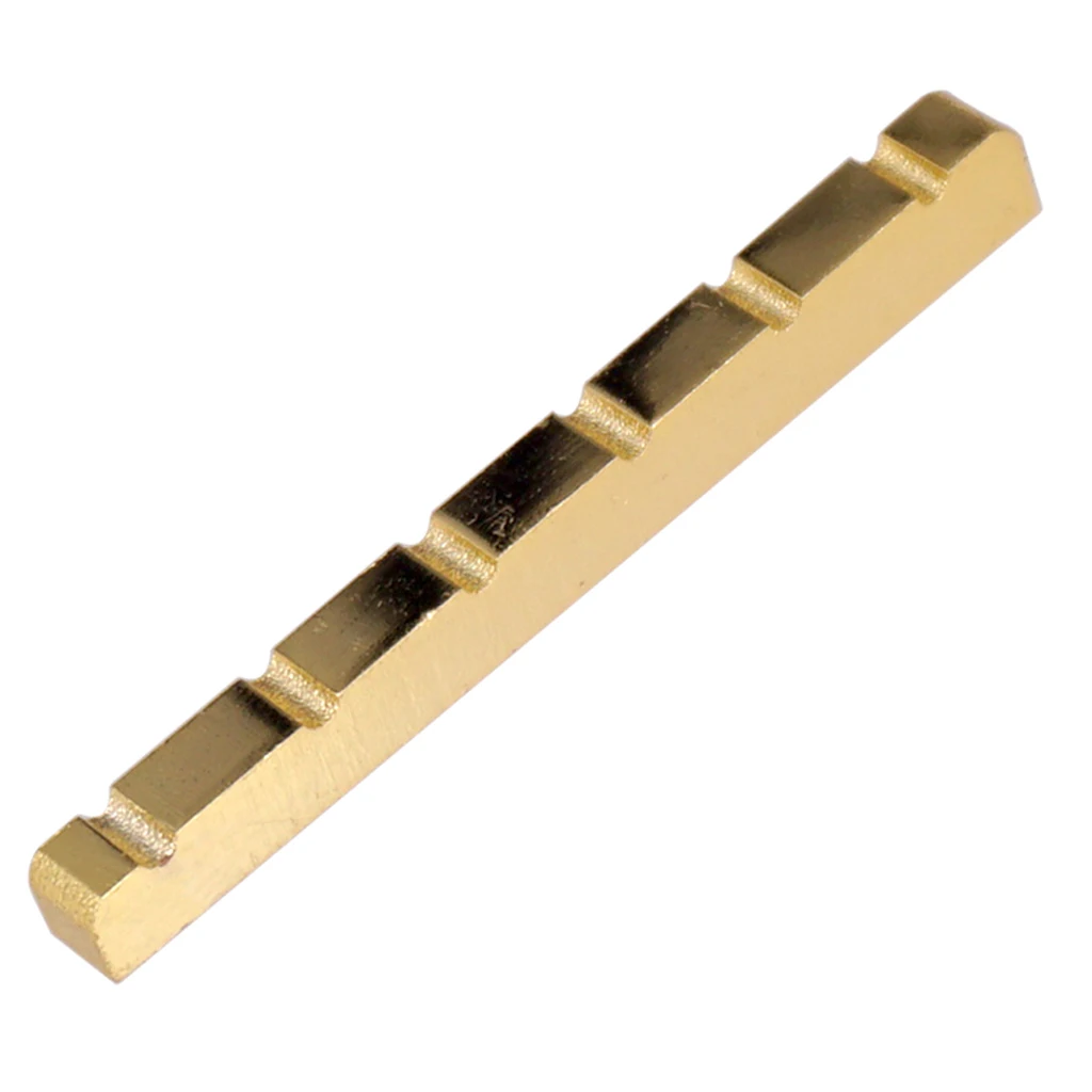 Golden Brass 6 String Guitar Nut Slotted for   Electric Guitar Parts