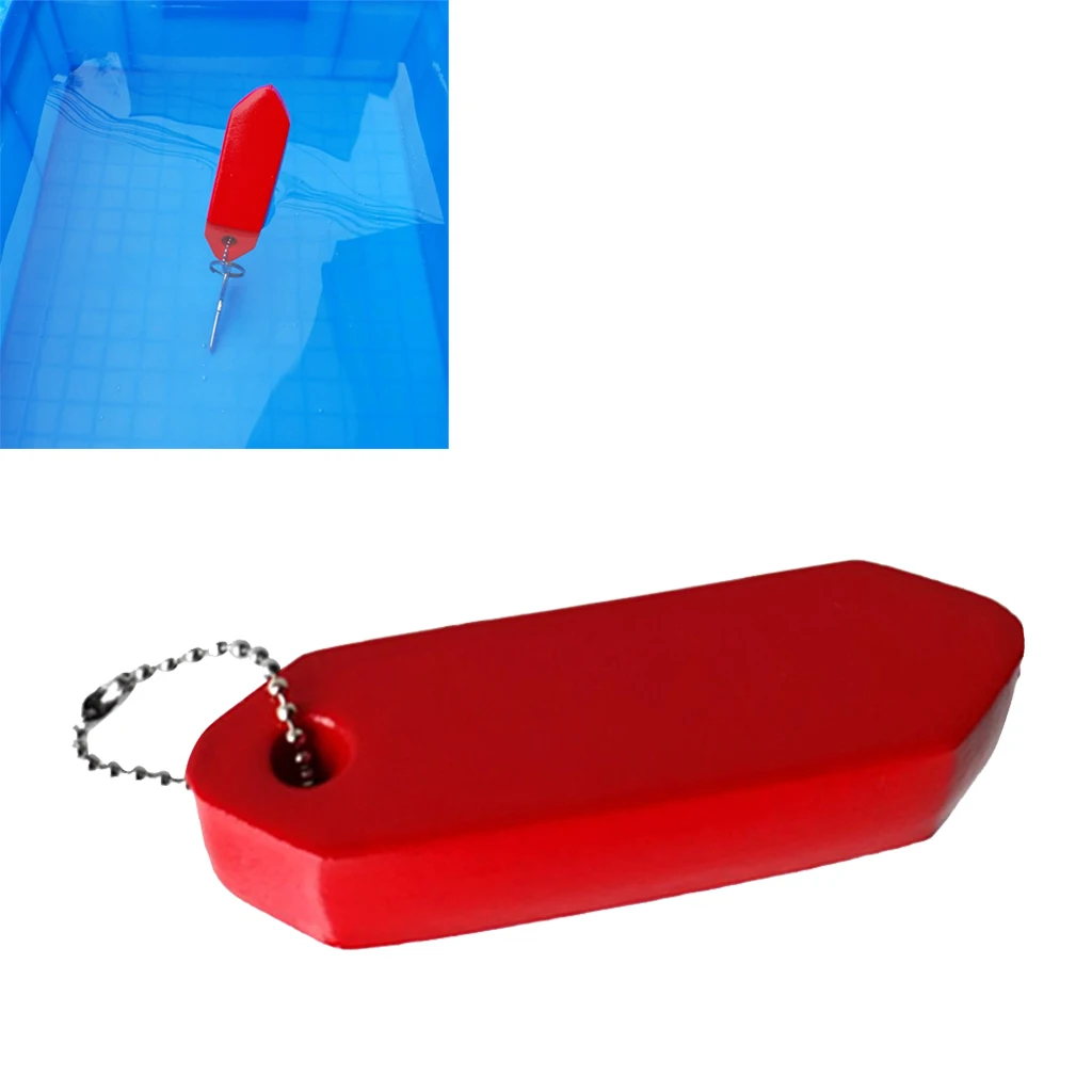 High Visibility Vinyl Coated Foam Tube Floating Keychain Water Buoyant Key Ring Boat Marine Sailing Key Float Buoy Red