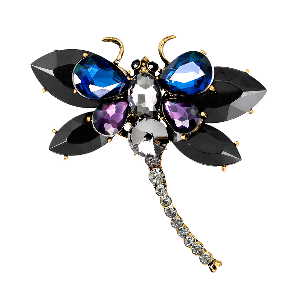 Women's Crystal Rhinestone Dragonfly Brooch Pin Wedding Party Jewelry Gift