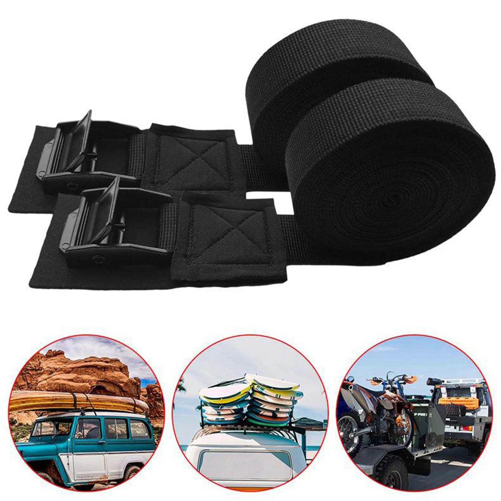 Sturdy Tie Down Strap Lashing Straps with Cam Lock Buckle, for Car Roof Rack,