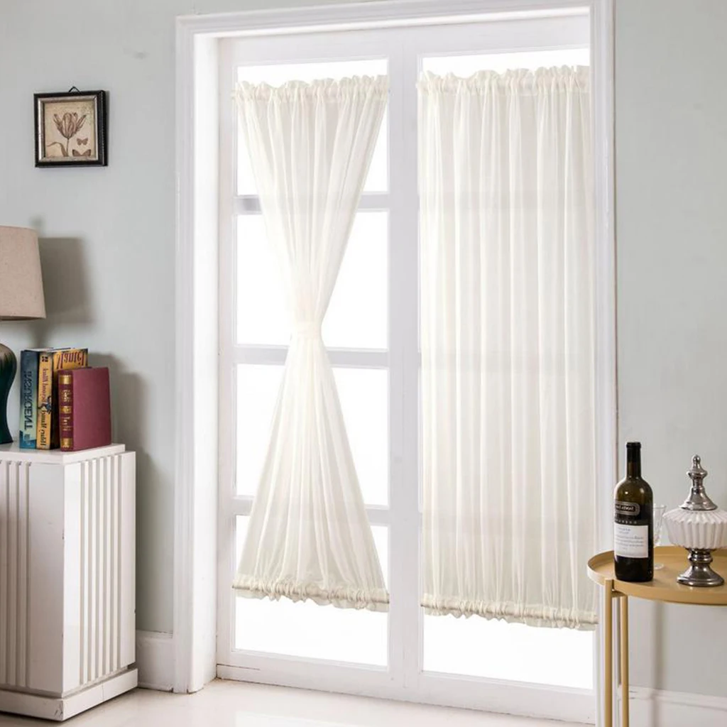 Blackout Patio French Door/Glass Curtain Panel White 64x183cm