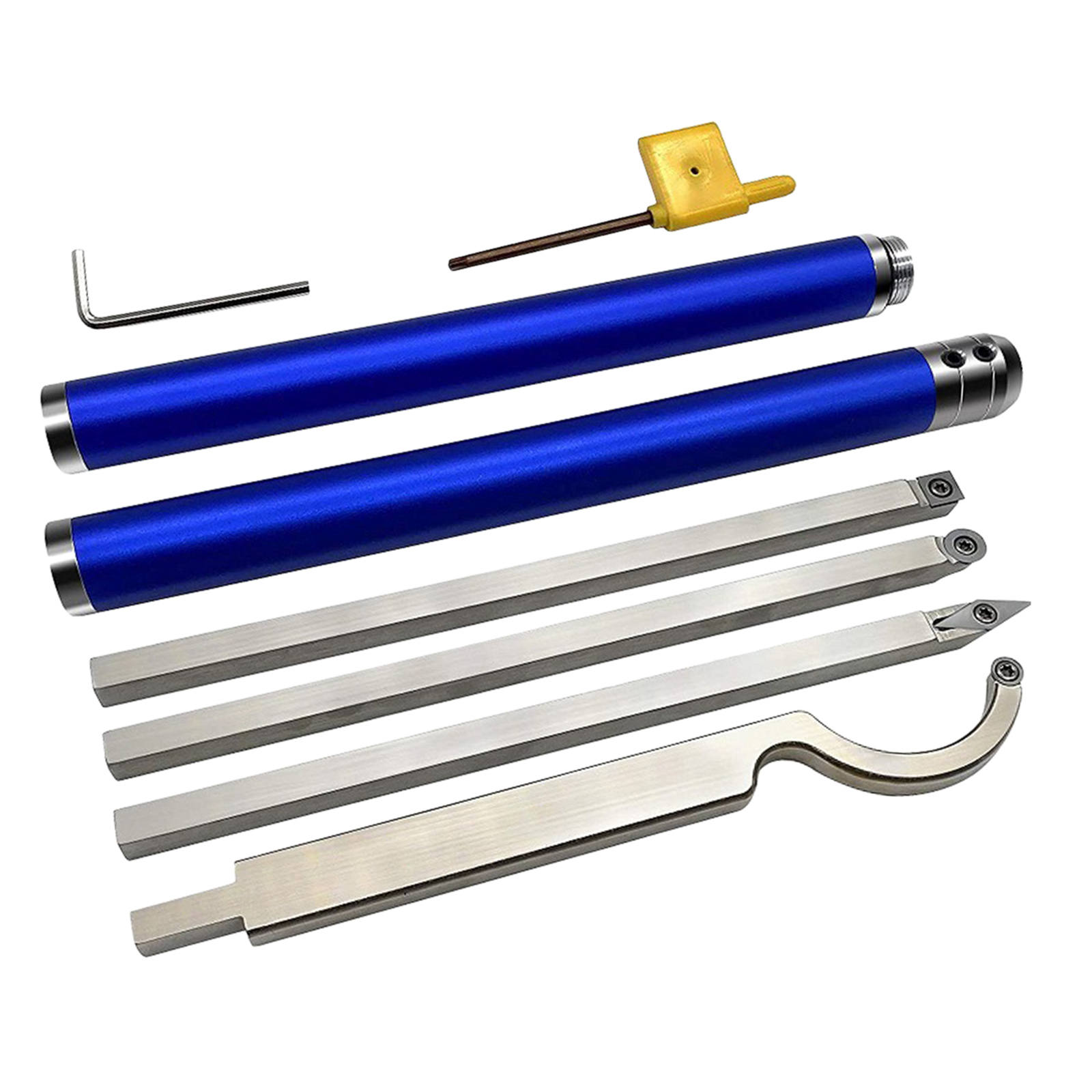 8x Carbide Wood Lathe Tools Professional Aluminum Alloy Insert Cutter Wood Turning Tool Set Handheld Woodturning Woodworking