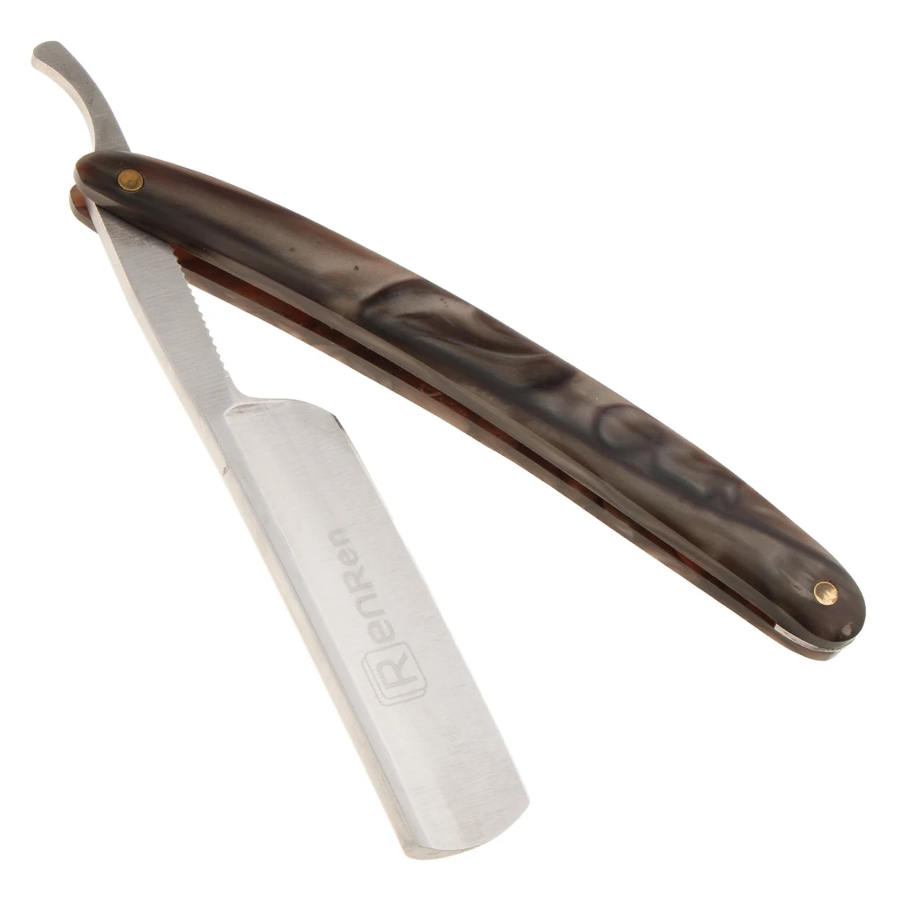 Men`s Stainless Steel Straight Edge Folding Shaving Razor Salon Barber Shave Tools