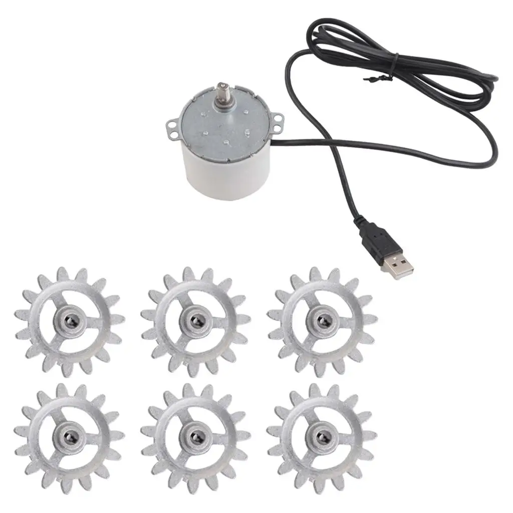 Barbecue Grill Accessories 6Pcs Gears 5V Motor with USB Cable Electric Grill Accessory for BBQ