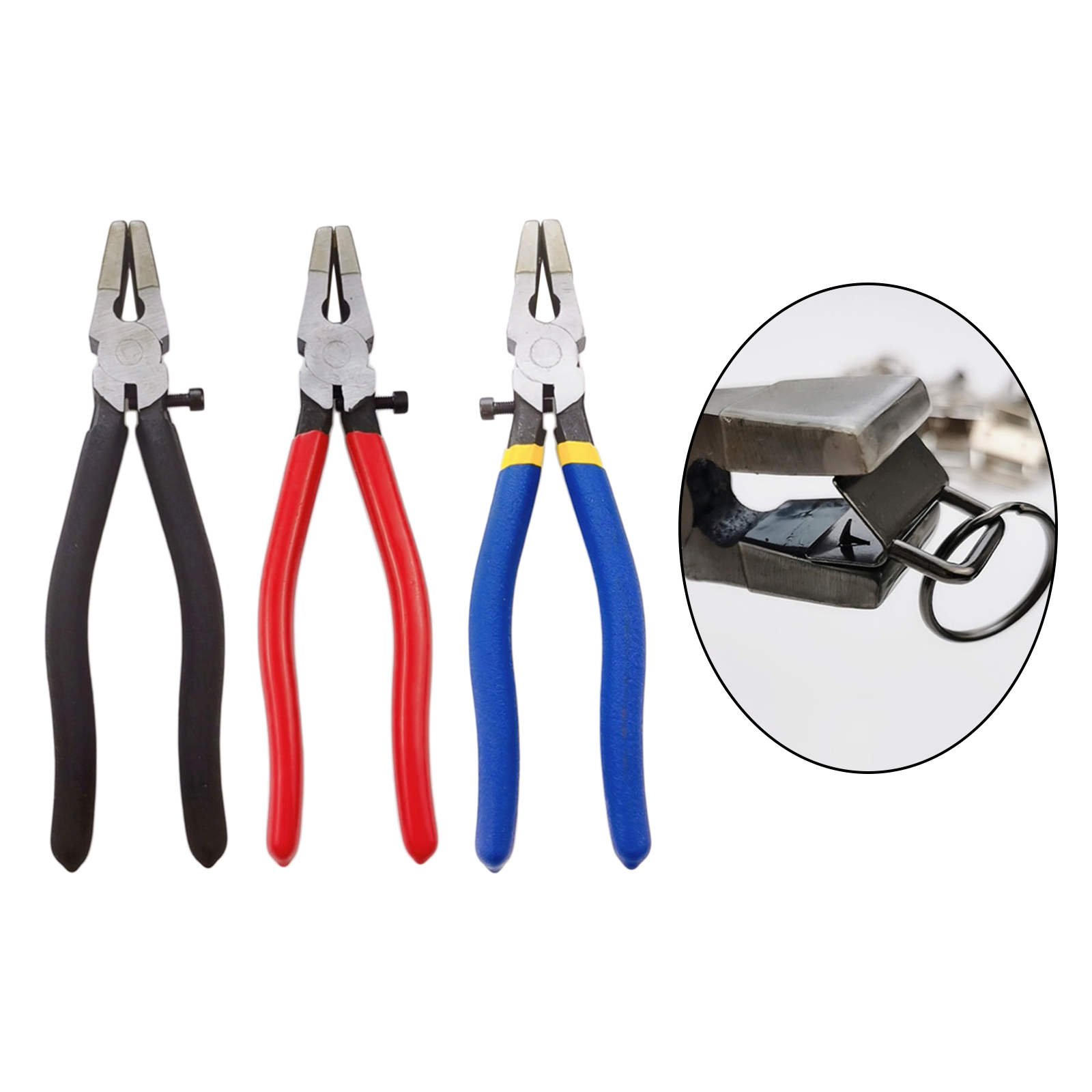 Heavy Duty Glass Running Pliers Key Fob Pliers Tool Kit, Breaker Grozer Pliers with Curved Jaws, Studio Running Pliers