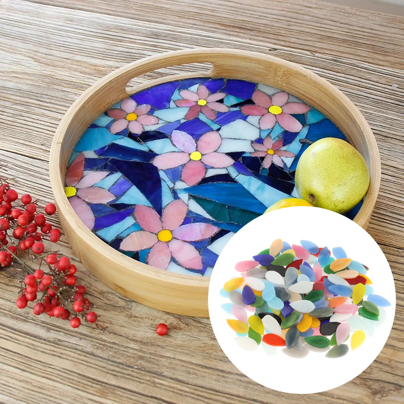 150x Assorted Colors Water Drop Mosaic Tiles Flower Leaves for Art Crafts Pots Stepping Stones Decoration