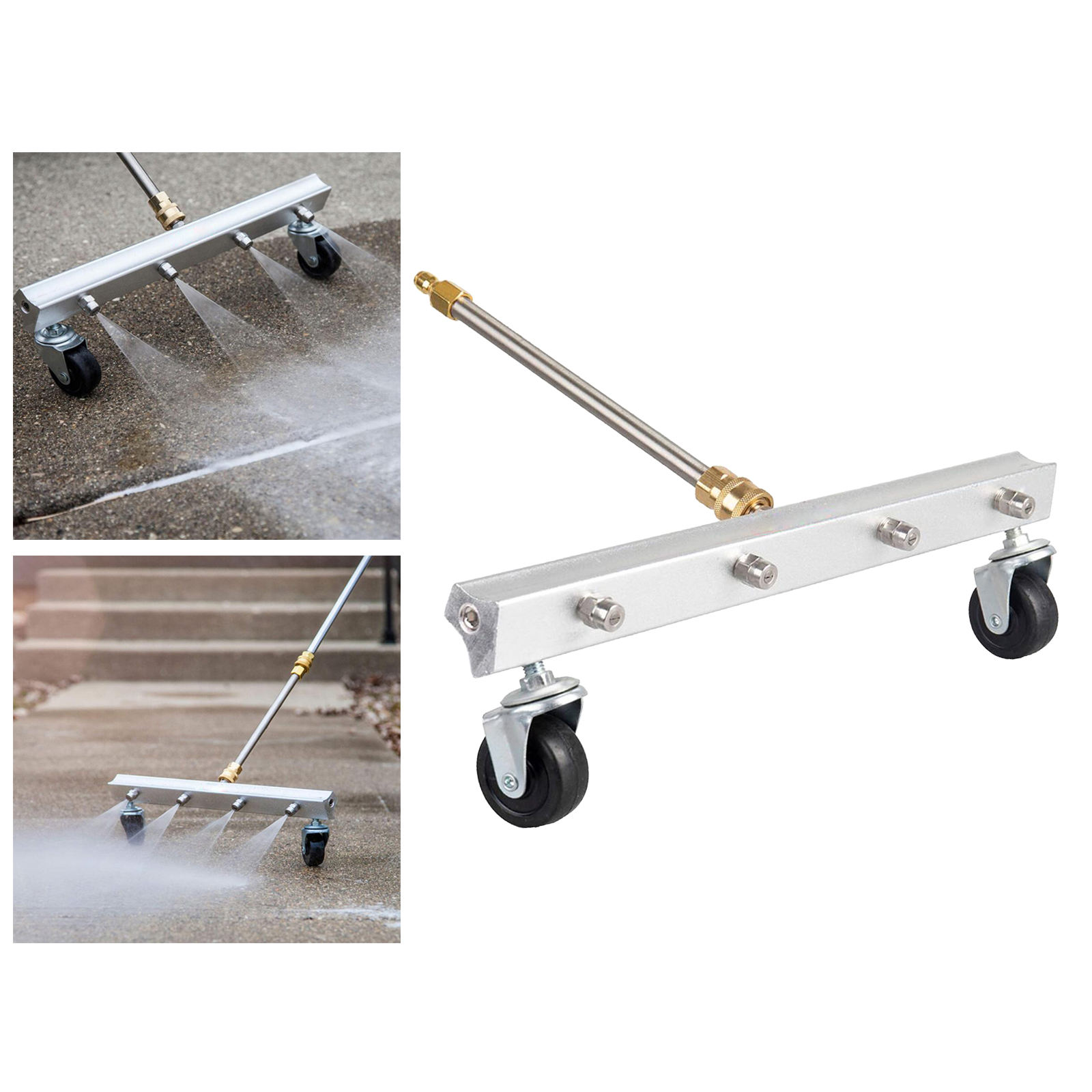 Undercarriage Cleaner, Surface Cleaner for Pressure Washer, Underbody Car Wash Water Broom with 2 Pieces Extension Wand