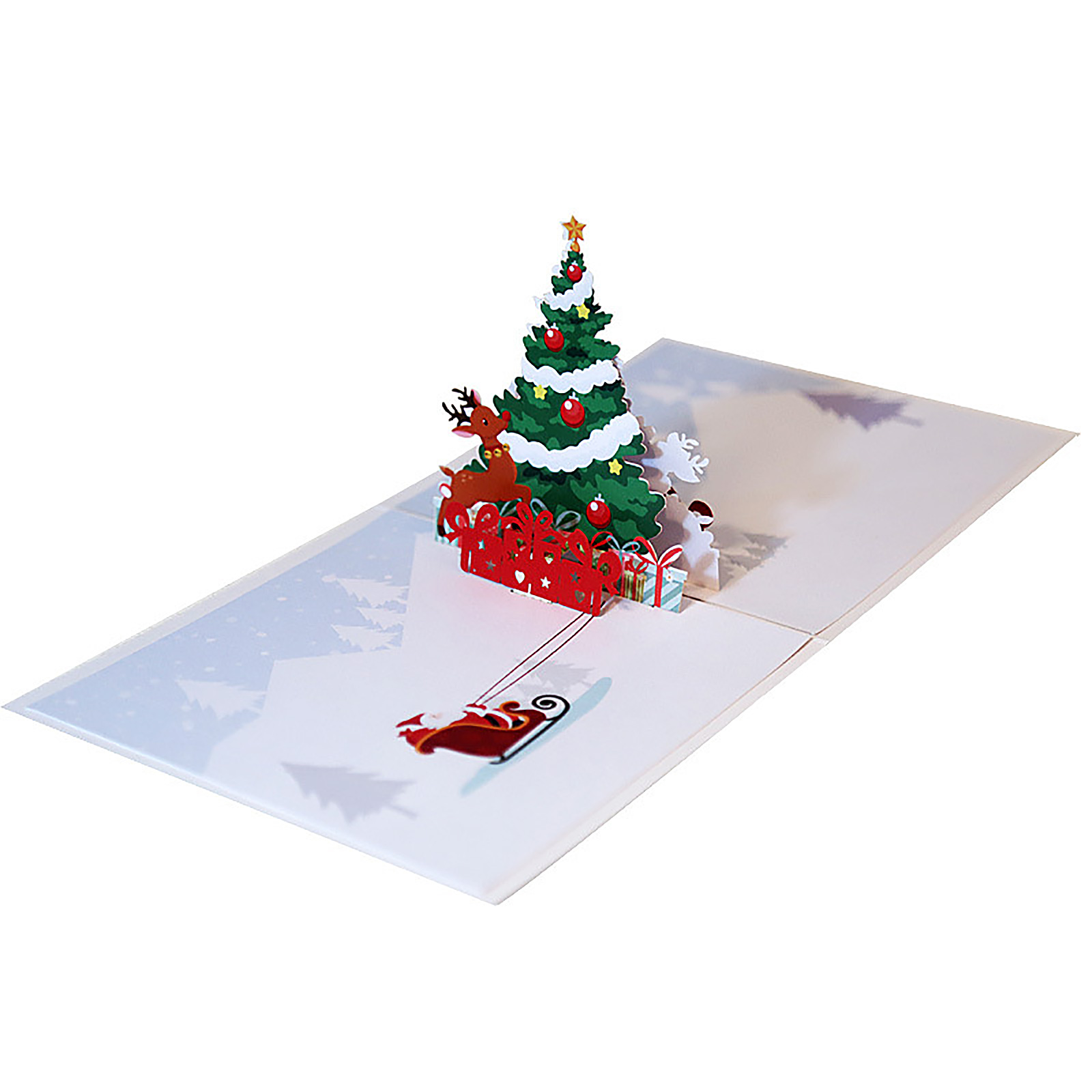 Christmas Card Creative Color Printing+ 3D Three dimensional Thanksgiving  Blessing Card Tree Cards|Cards & Invitations| - AliExpress