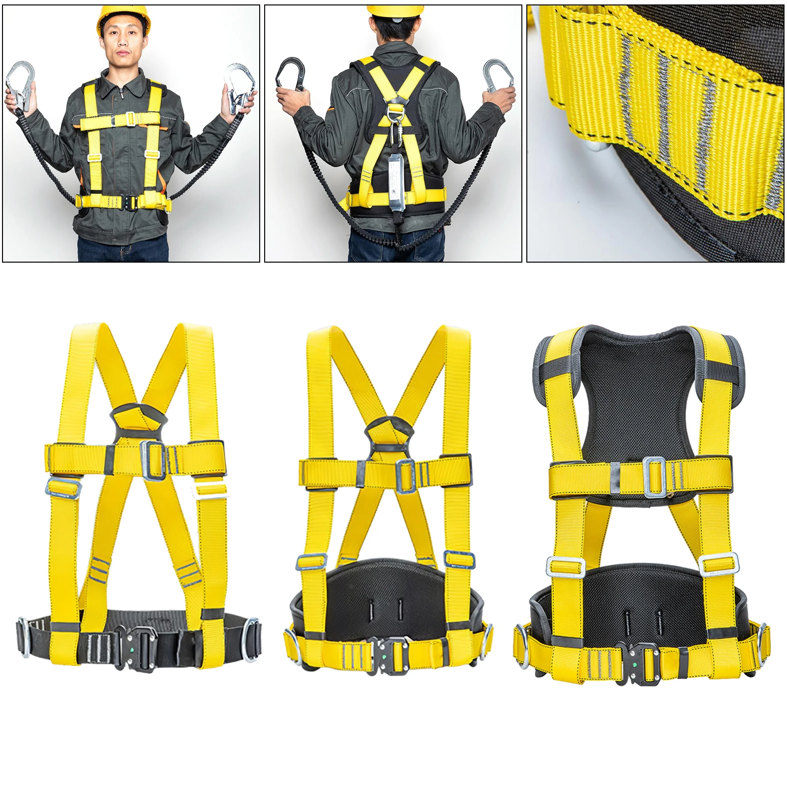 Aerial Work Safety Harness Lanyard on back Fall Protection Belt Electrician Construction