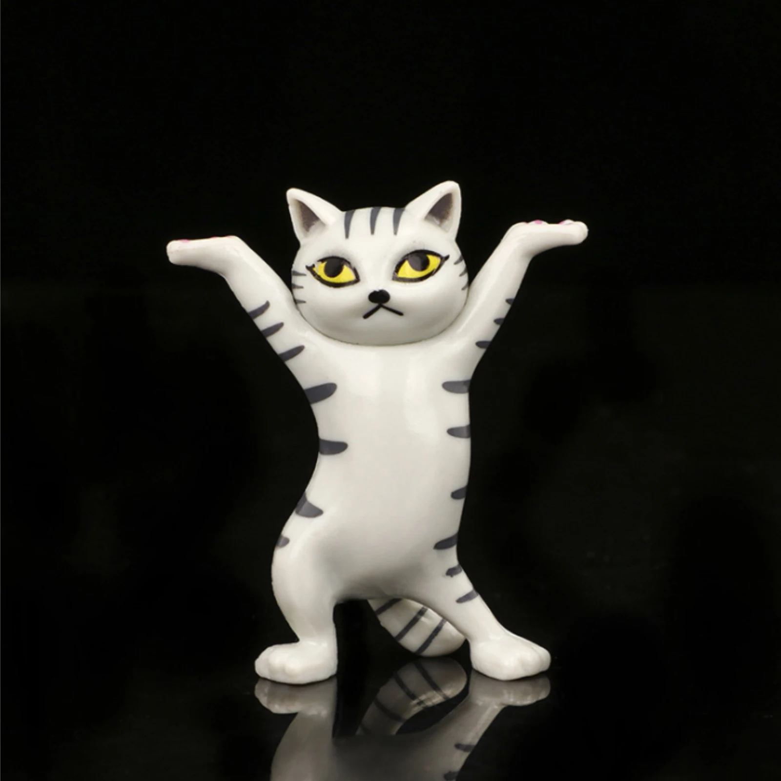 Cat Statue Pen Ornament Kitty Bracket Funny Doll Home Desktop Decoration