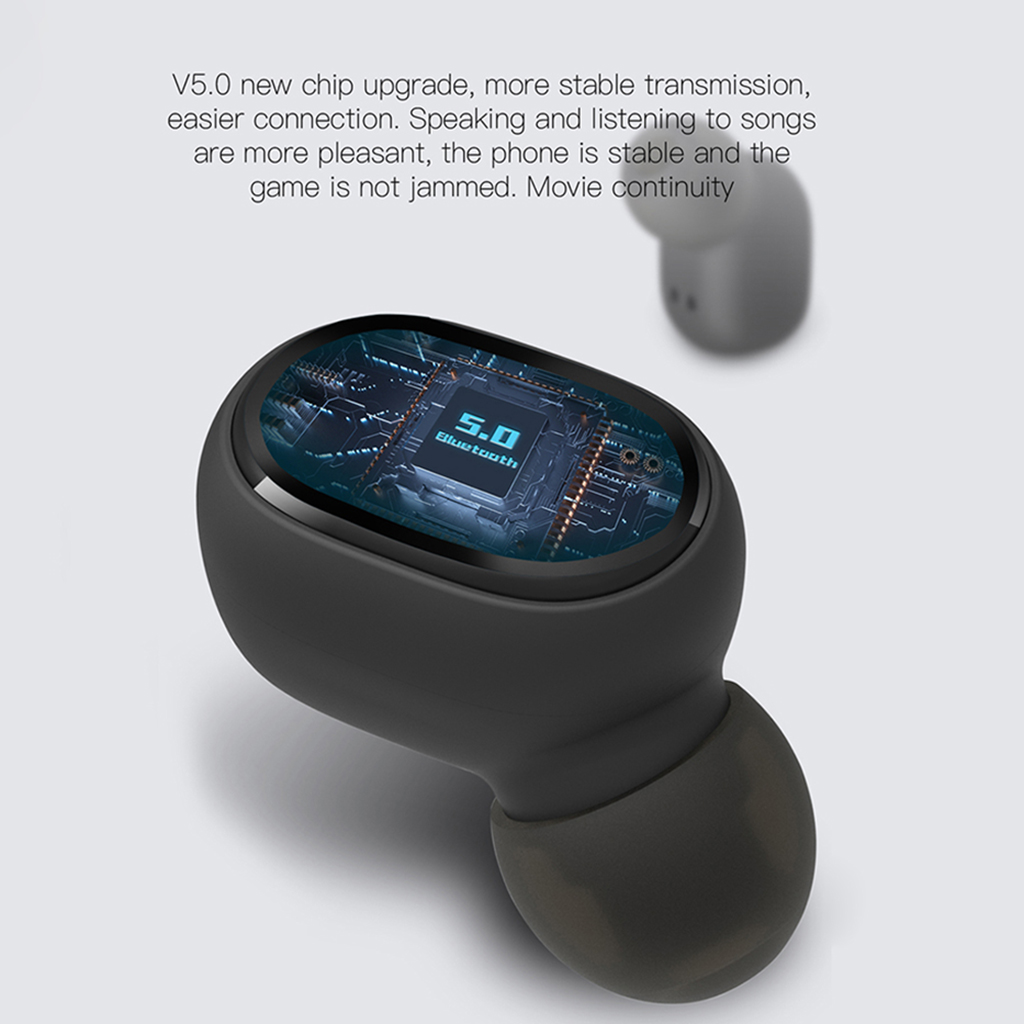 2021 New E6s Bluetooth Headset Smart Digital Display Wireless Mini HIFI Headphones Stereo in-Ear Waterproof Sports Earphone