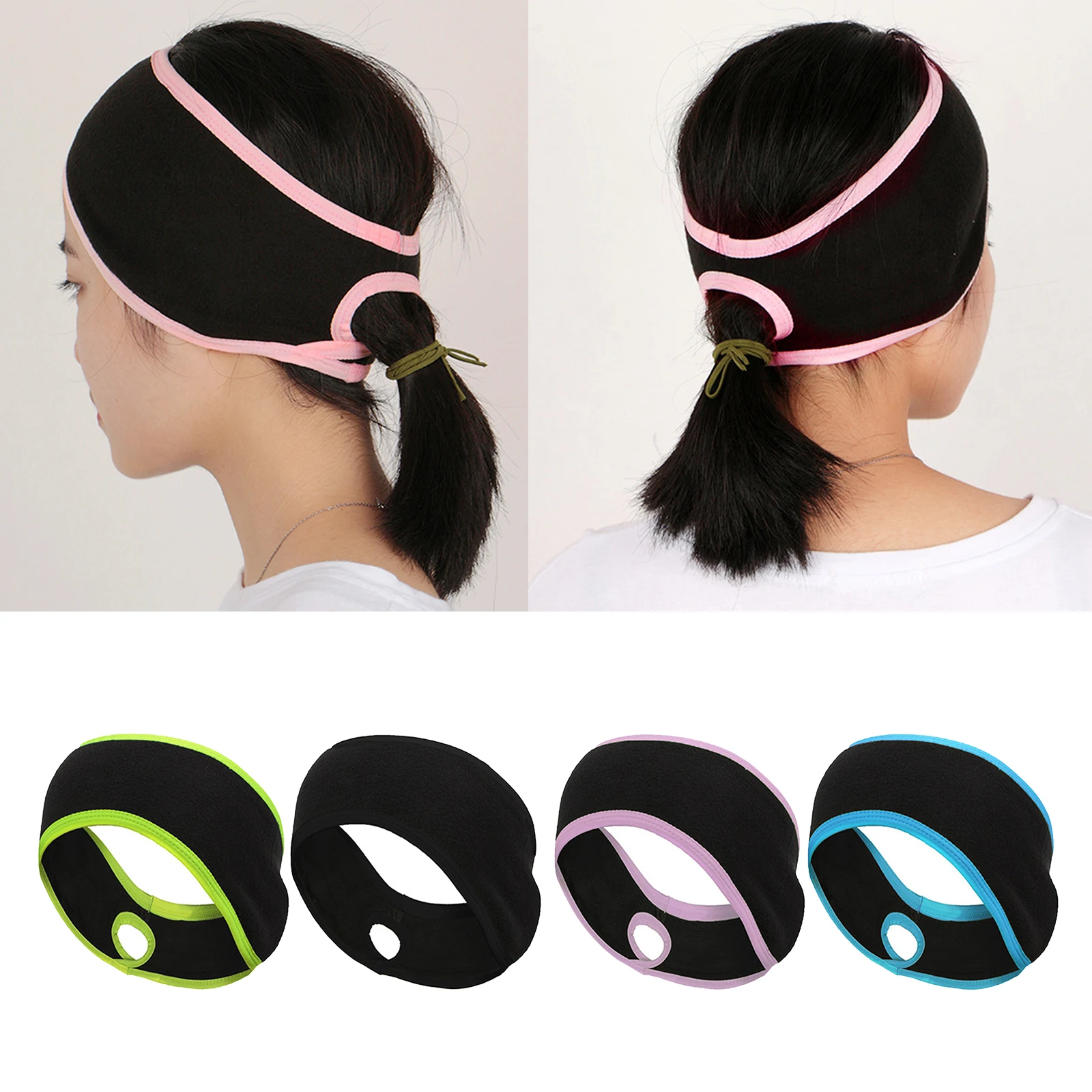 Ponytail Headband Stretch Sports Yoga Gym Hair Band Wrap Sweatband Womens Mens